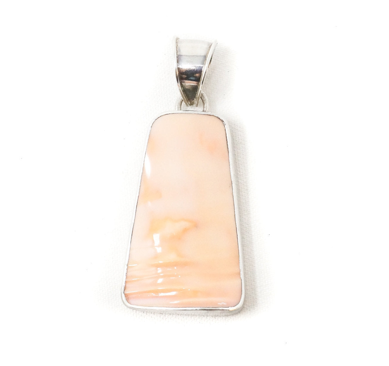 Vintage Peach Gemstone Sterling Silver Necklace Pendant