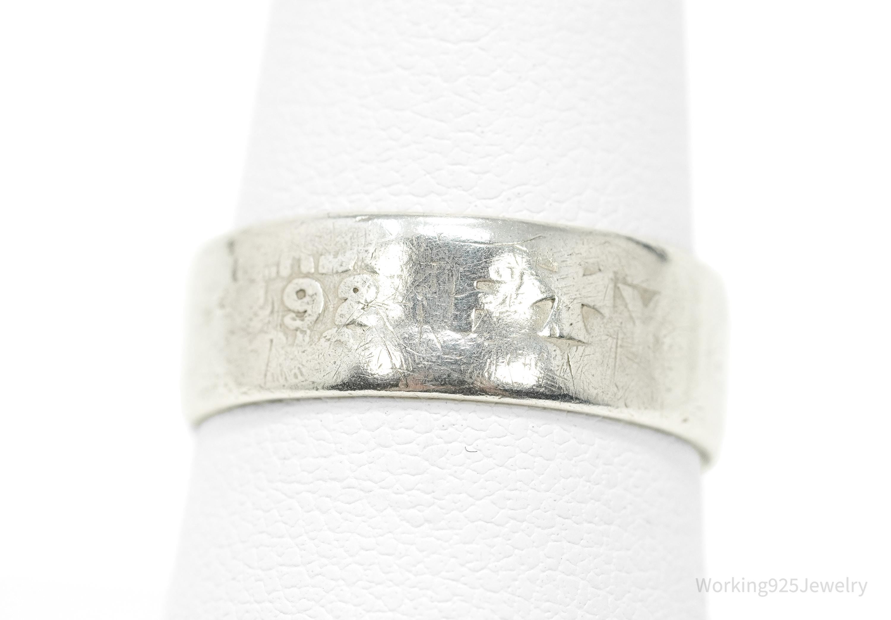 RARE Antique 1892 Gorham Sterling Silver Chicago Columbian Exposition Isabella Souvenir Ring Size 8.75