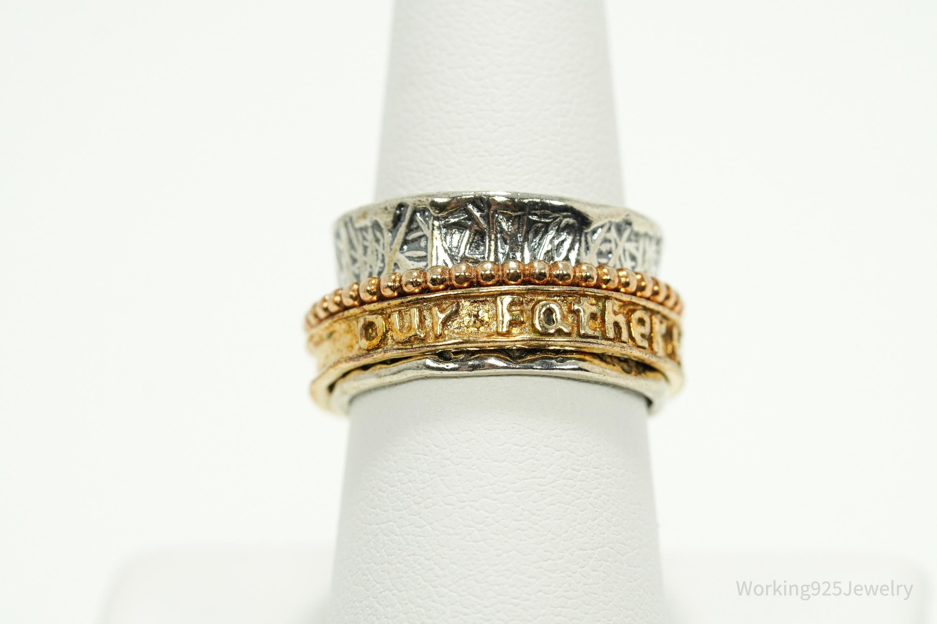 Vintage Shablool Didae Israel Sterling Silver Spinner Ring - Size 8.5