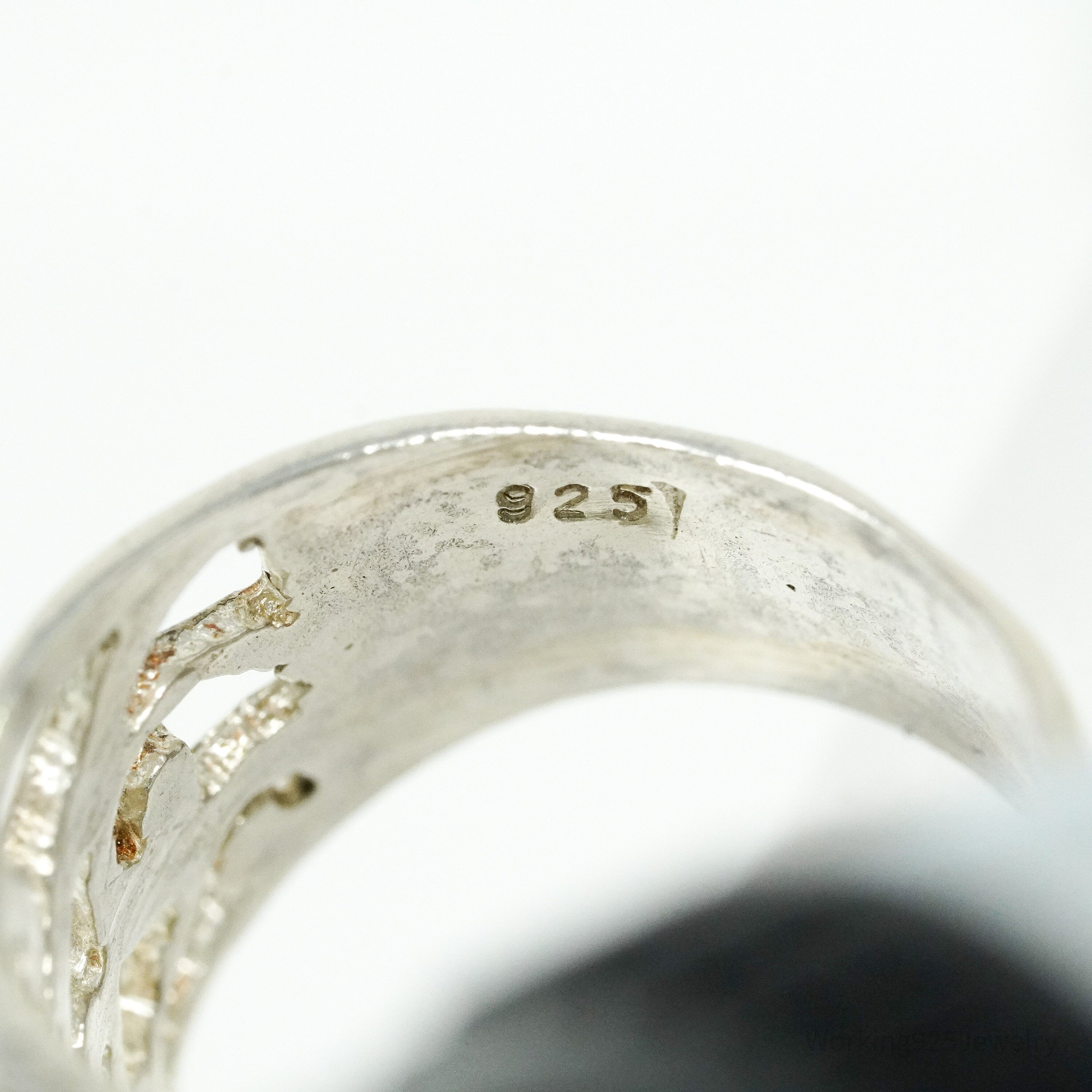 Vintage Large Moonstone Sterling Silver Ring - Size 5.75