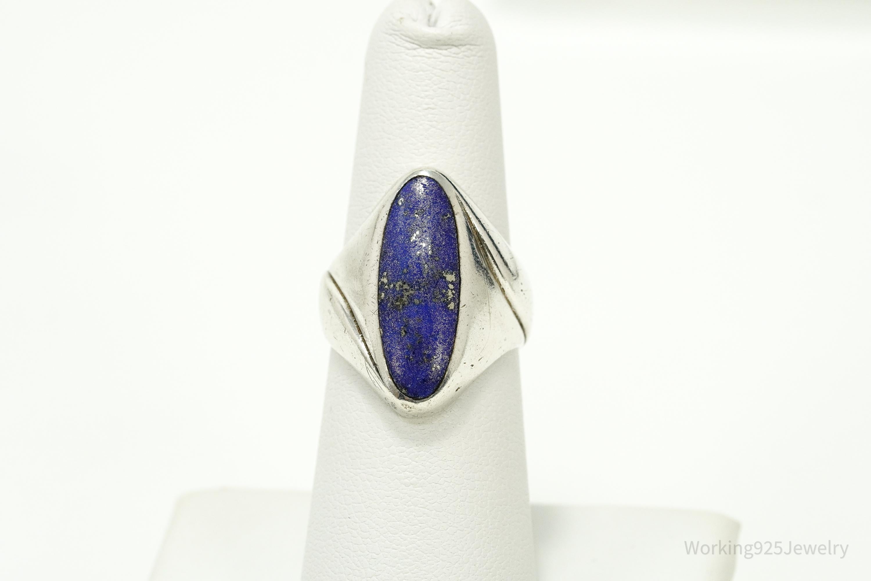 Vintage Designer Kabana KBN Lapis Lazuli Sterling Silver Ring - Size 6.25