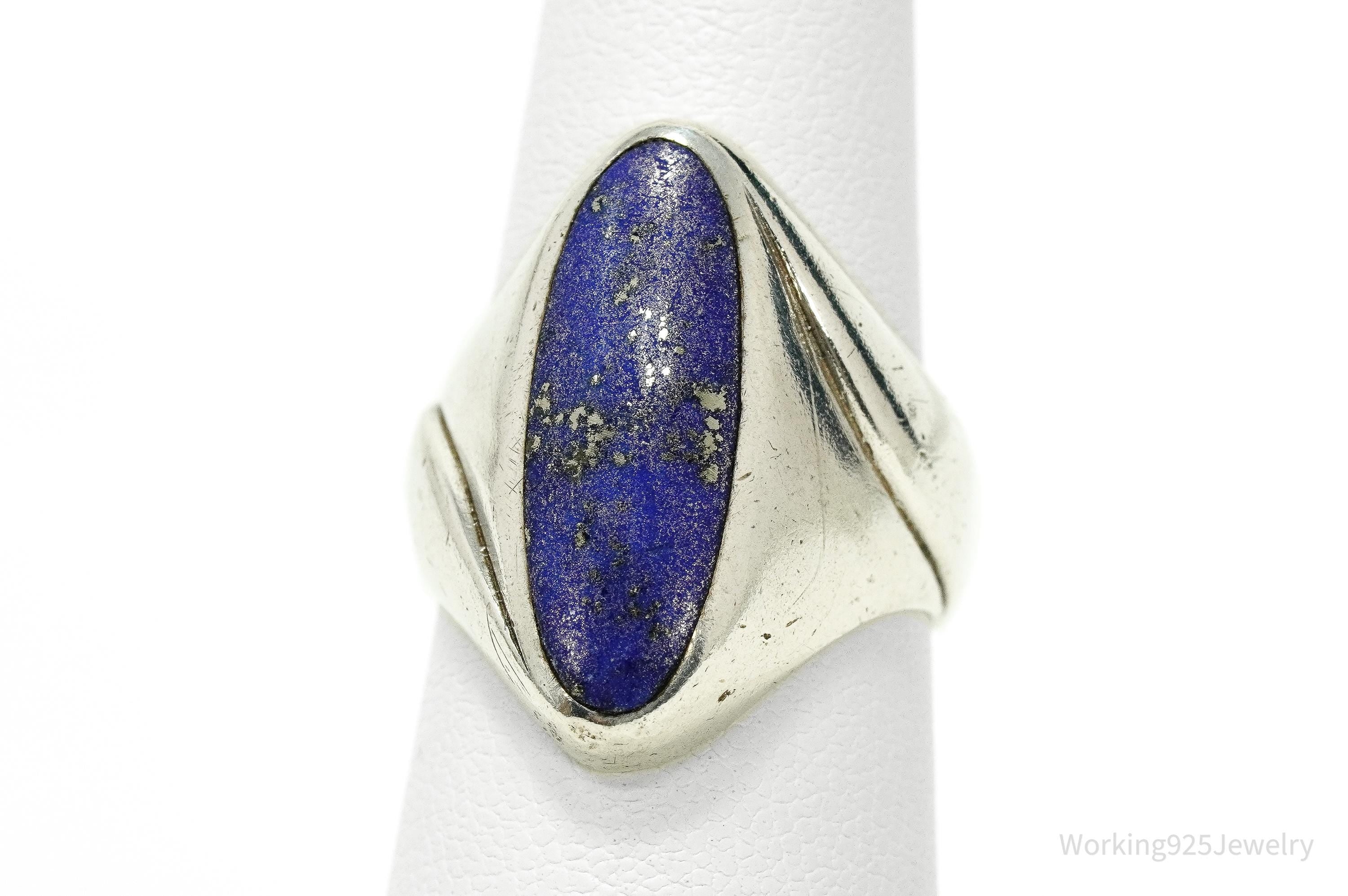 Vintage Designer Kabana KBN Lapis Lazuli Sterling Silver Ring - Size 6.25