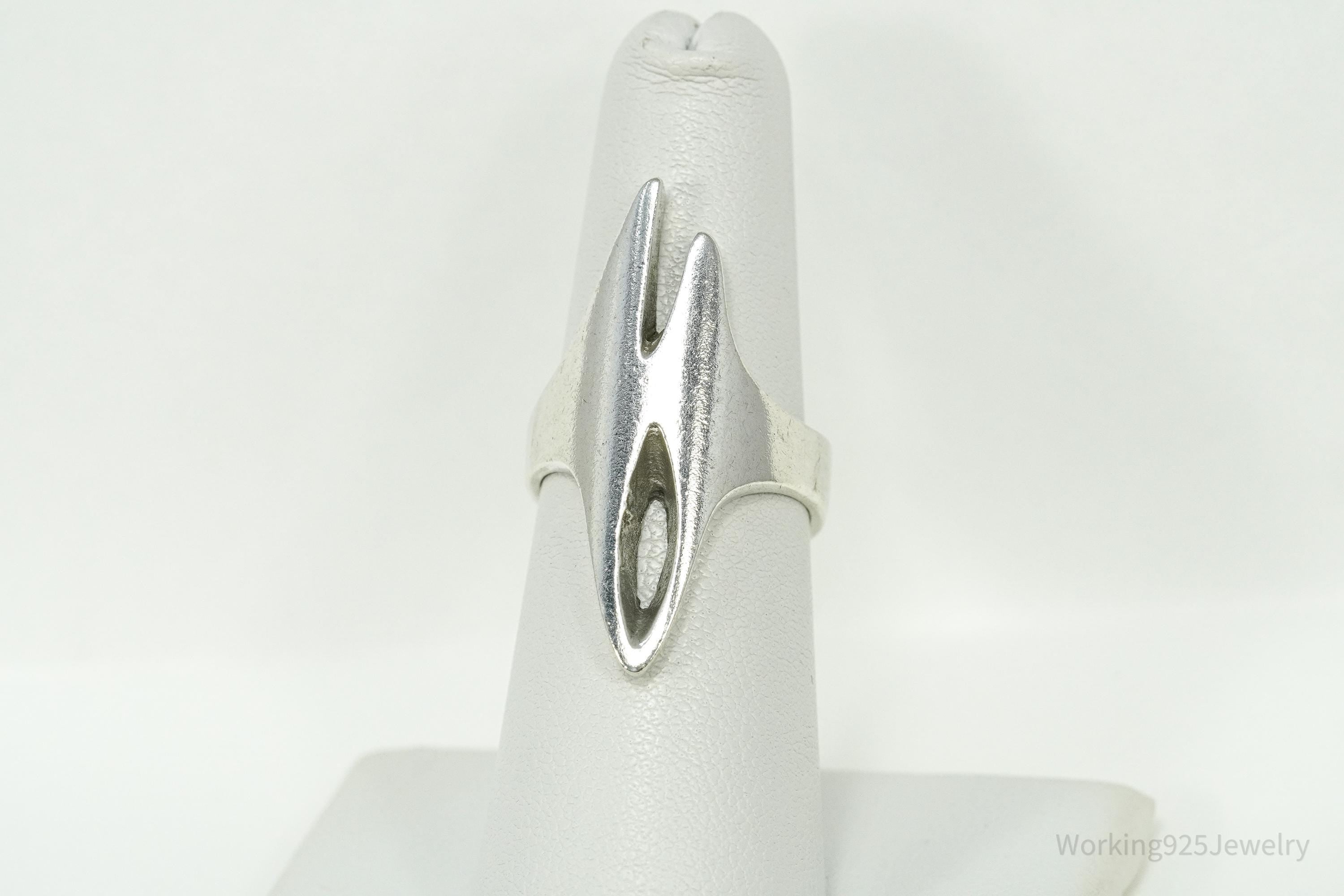 Rare Vintage Danish Modernist Sterling Silver Ring - Size 6.5