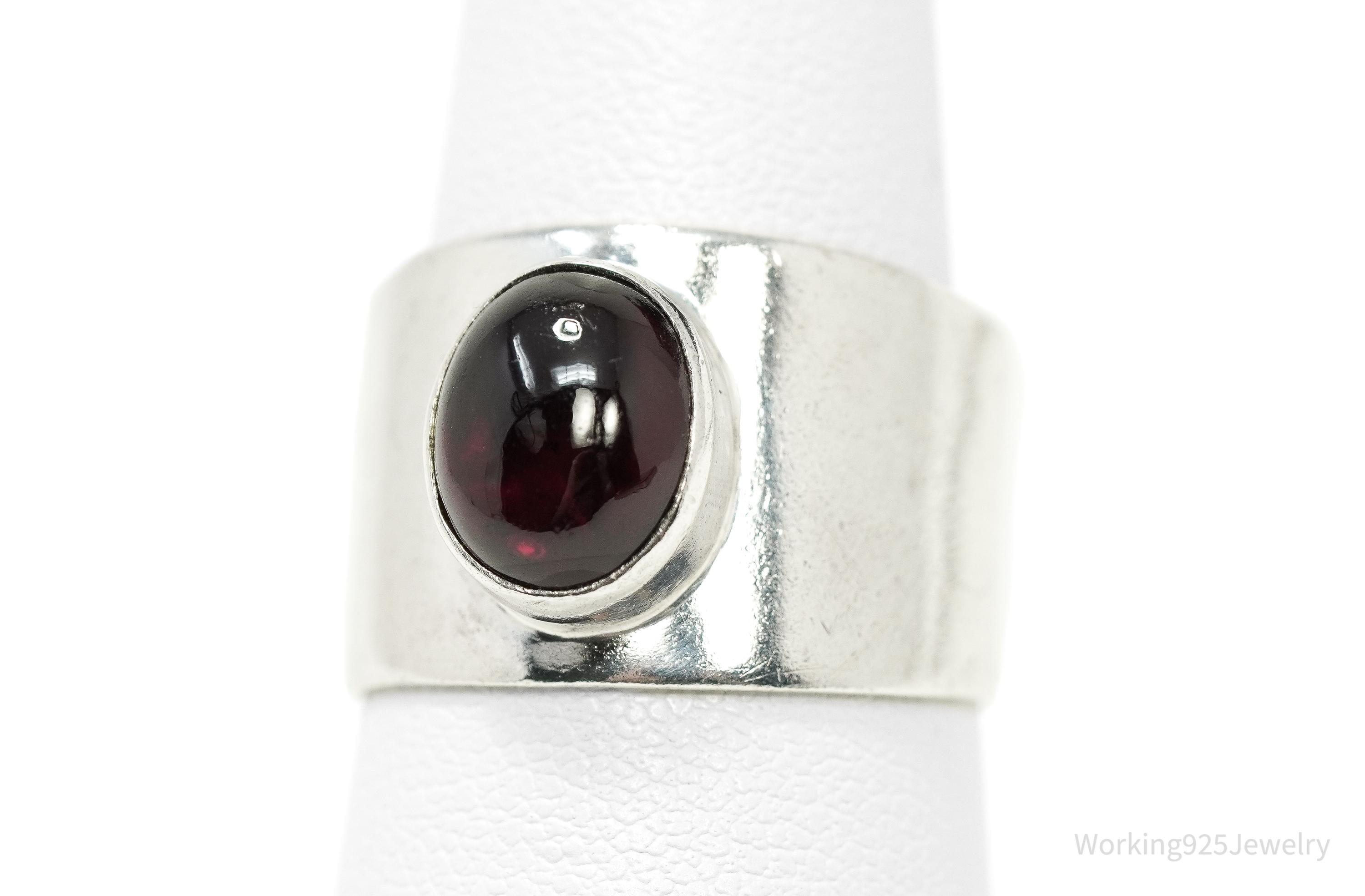 Vintage Rhodolite Garnet Sterling Silver Ring - Size 7.75