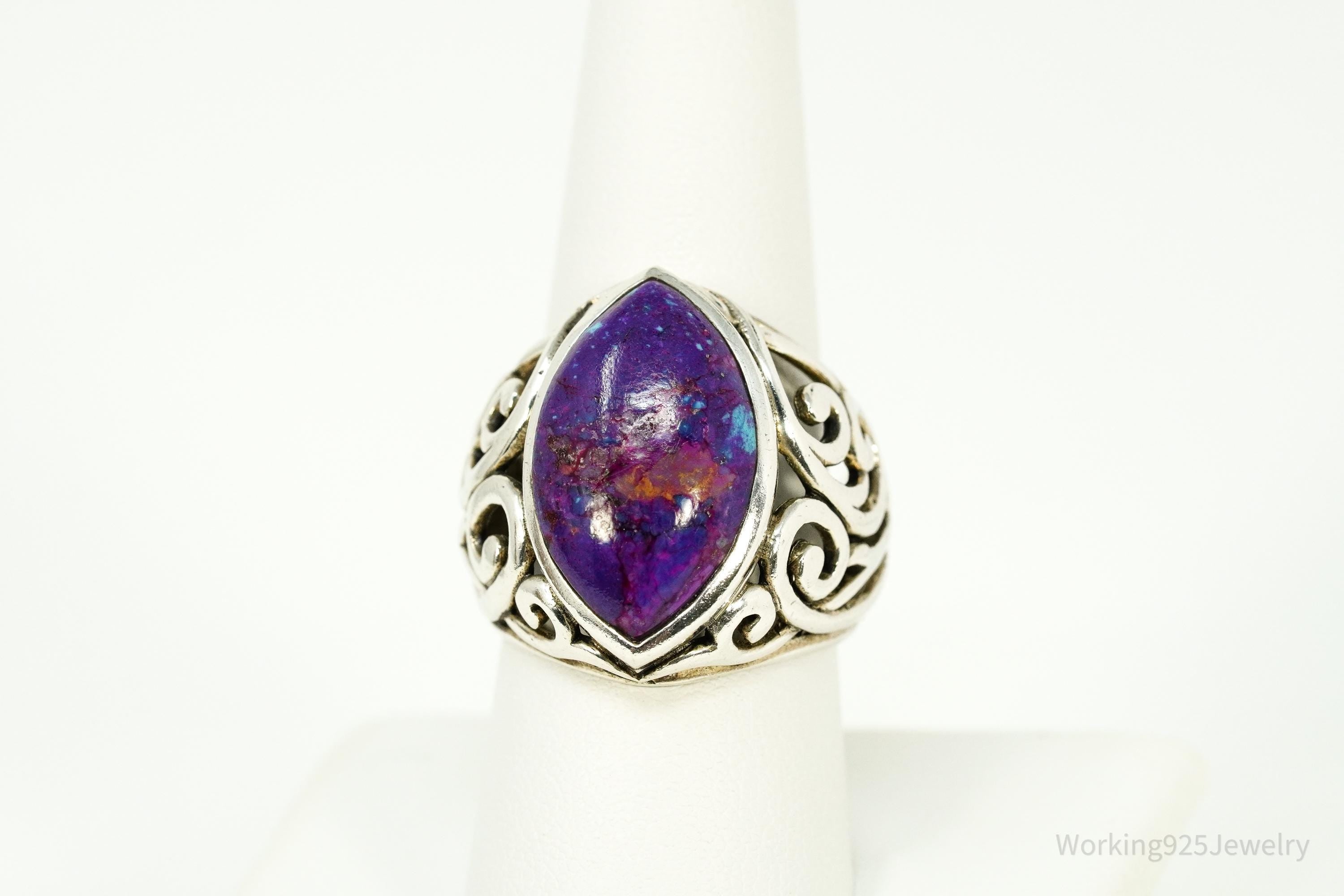 Vintage NK Purple Mojave Turquoise Sterling Silver Ring - Size 9