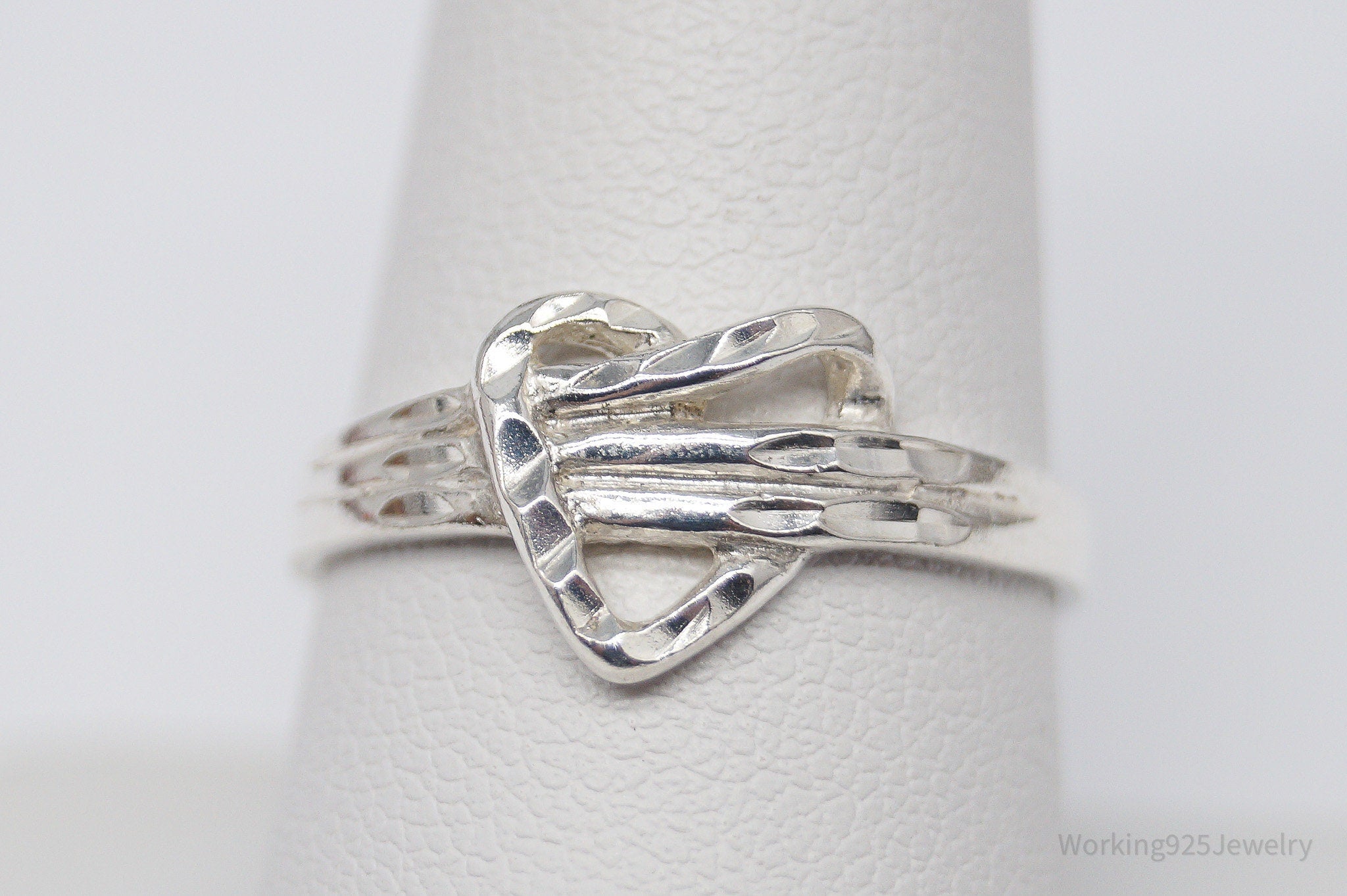 Vintage Heart Sterling Silver Ring - Size 9