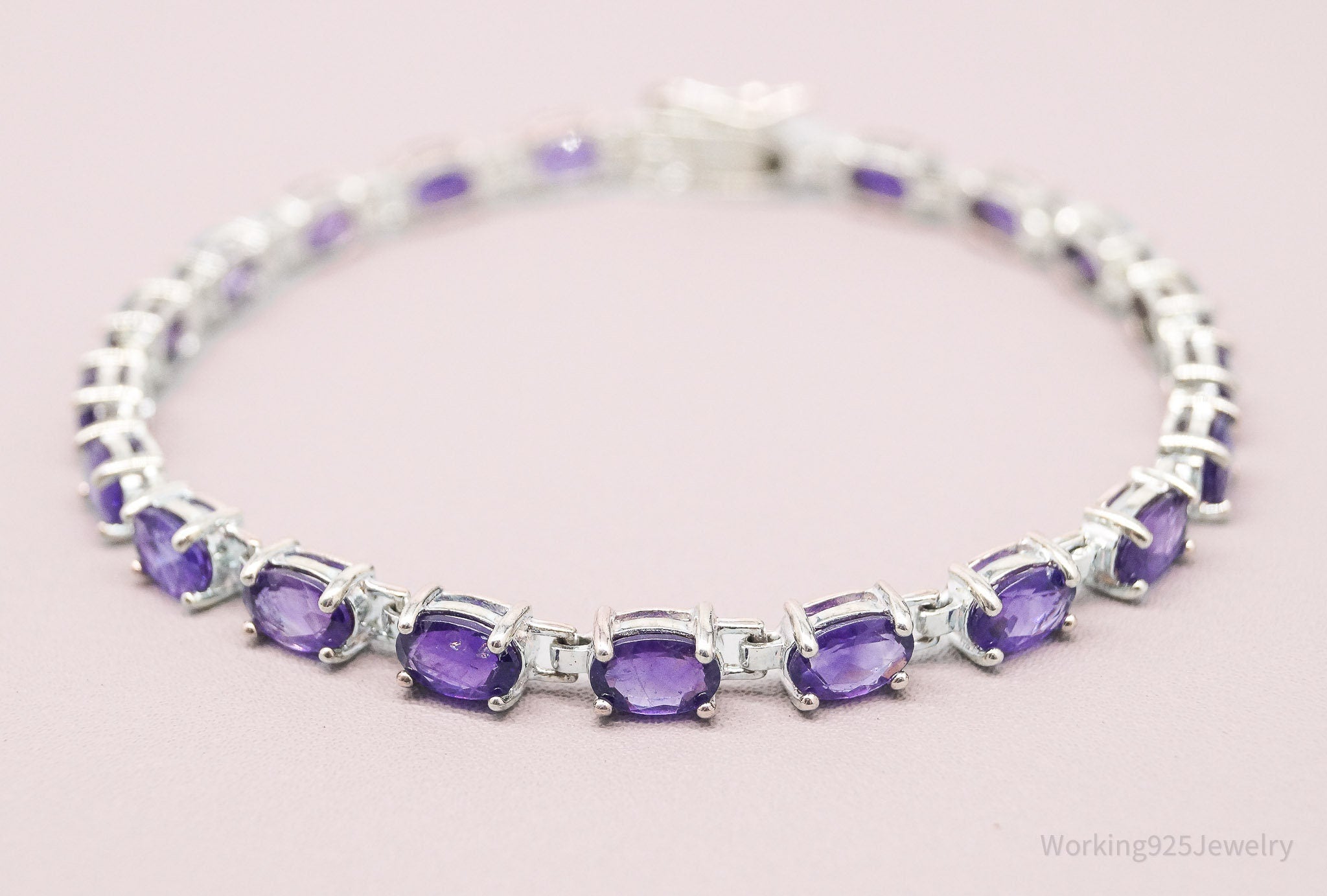 Vintage Designer Ross Simons Amethyst Sterling Silver Bracelet