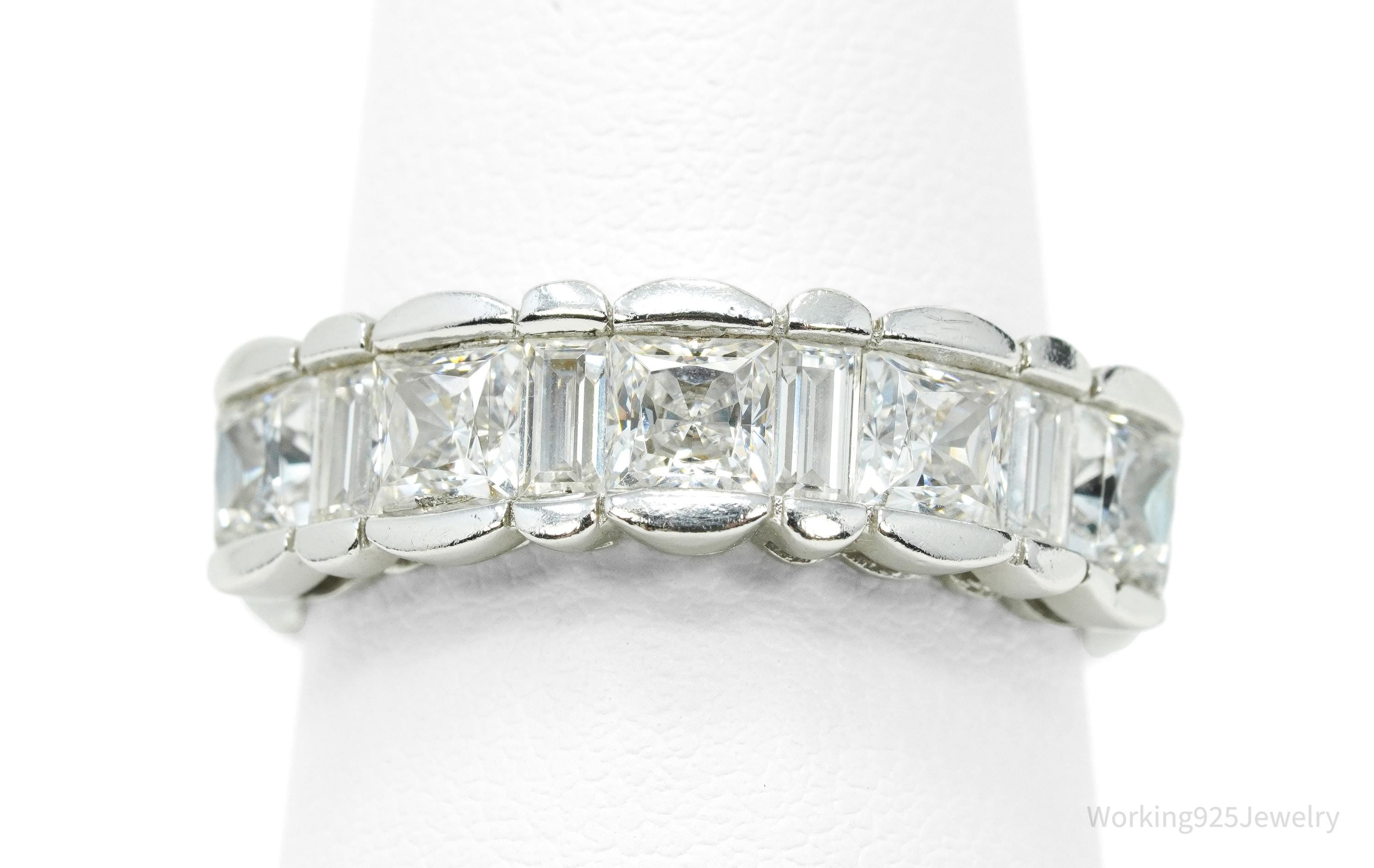 Vintage MEDA Cubic Zirconia Sterling Silver Ring - Size 8.75