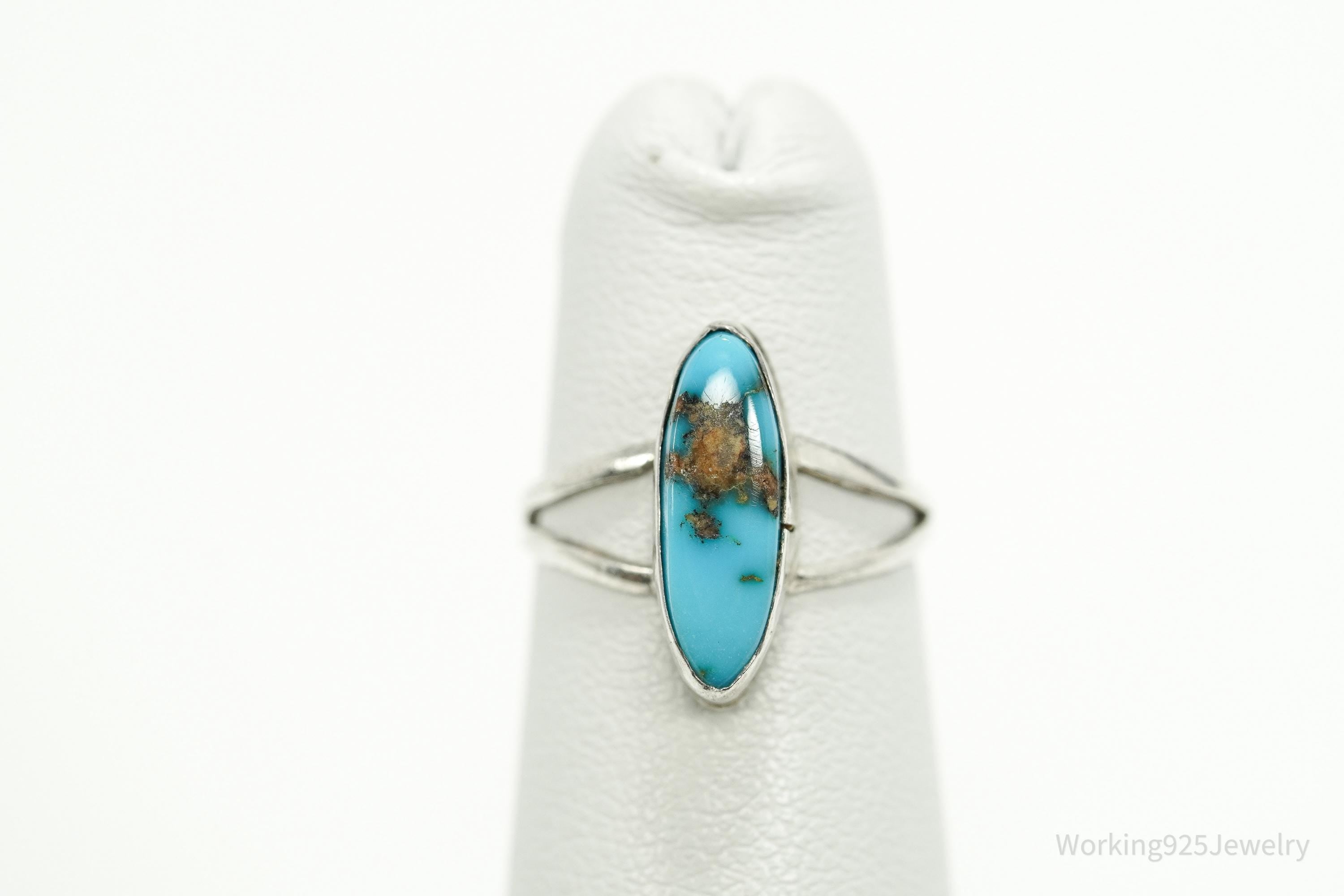 Vintage Native American Turquoise Sterling Silver Ring - Size 2.75