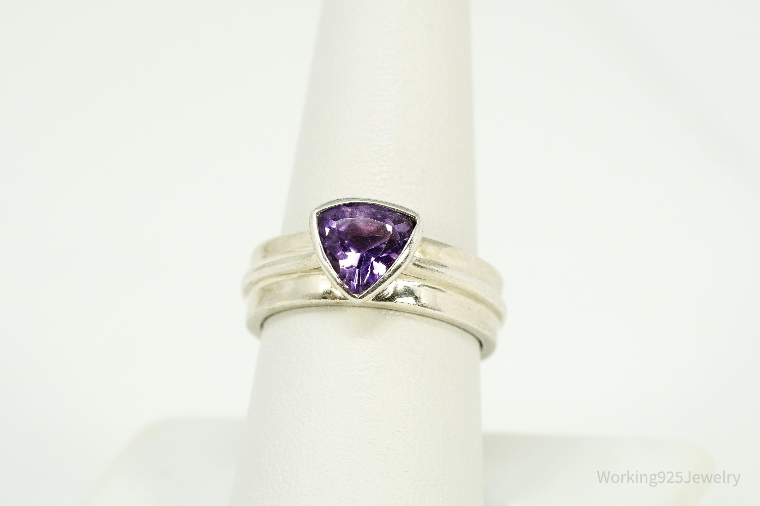 Vintage Amethyst Sterling Silver Ring - Size 9