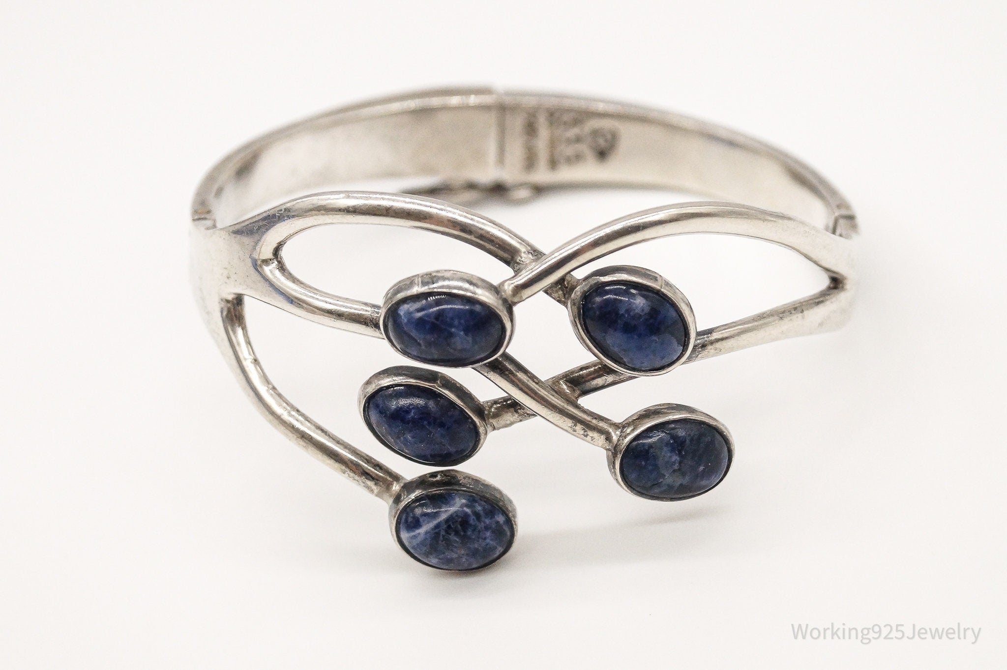 Stunning 925 Sterling Silver Tanzanite Sodalite Cuff popular Bracelet