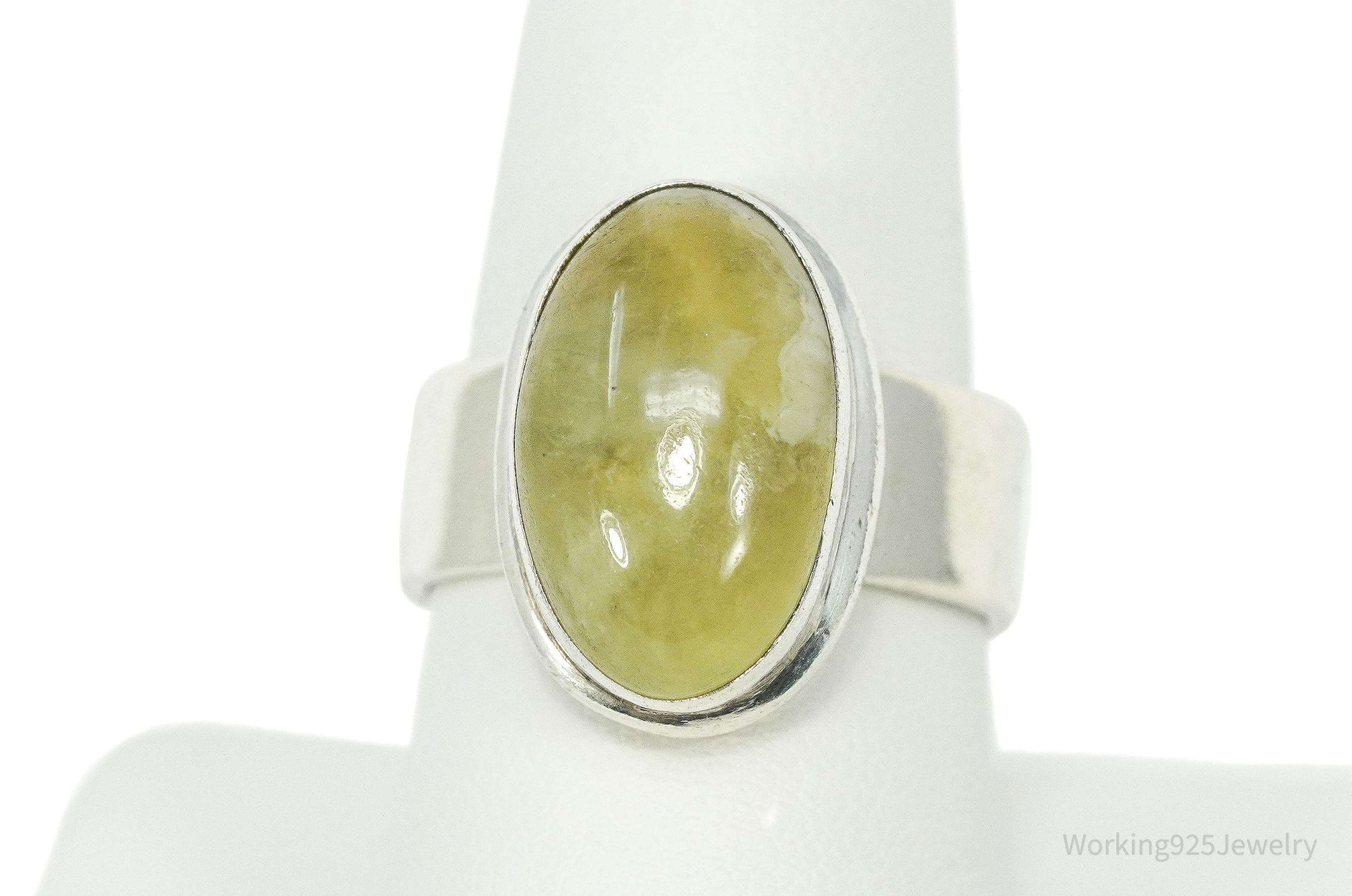 Vintage Lemon Citrine Sterling Silver Wrap Ring - Size 9 Adjustable