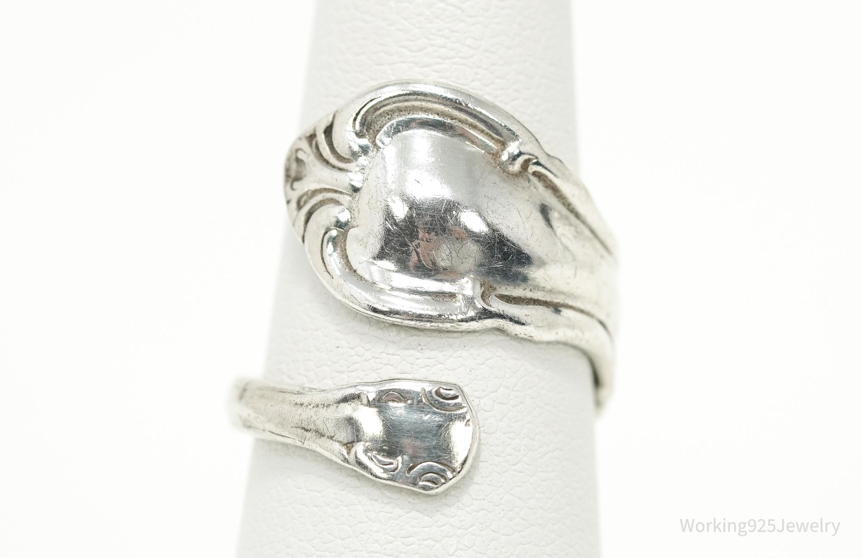 Vintage Cellini Sterling Silver Spoon Ring - Size 7