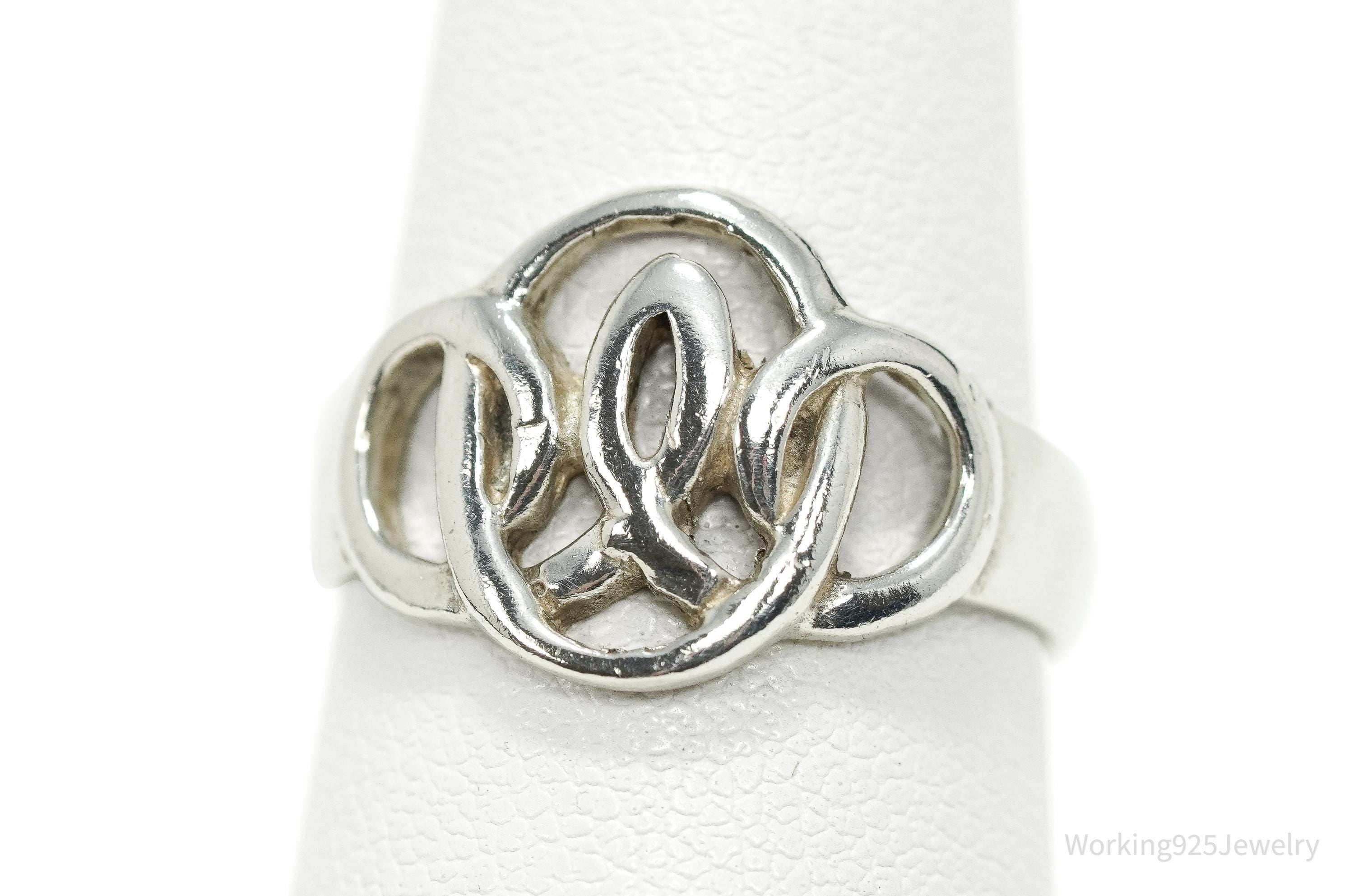 Vintage Ichthus Fish Sterling Silver Ring - Size 7.25