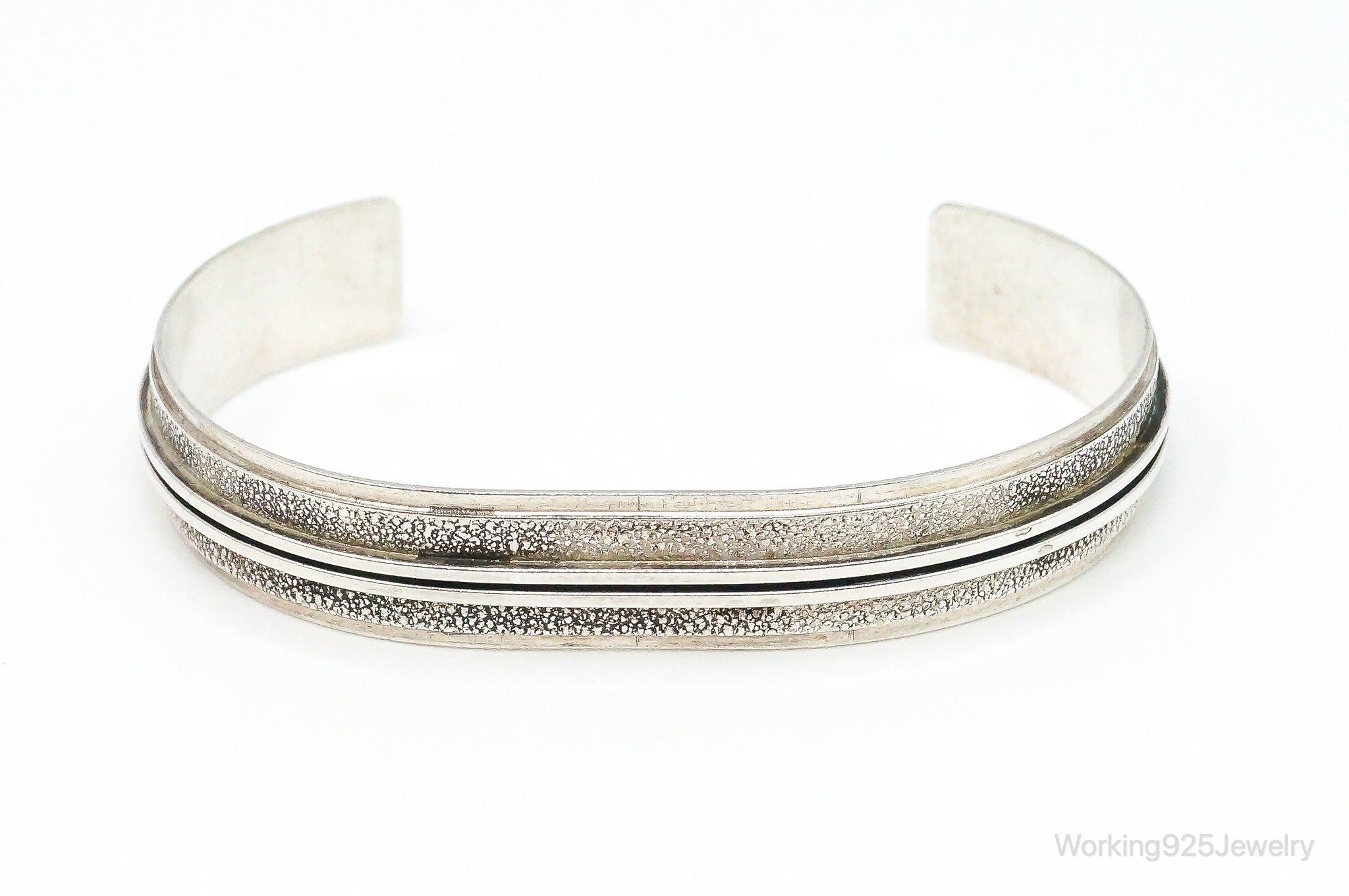 Vintage Native American Tim Bedah Sterling Silver Cuff Bracelet