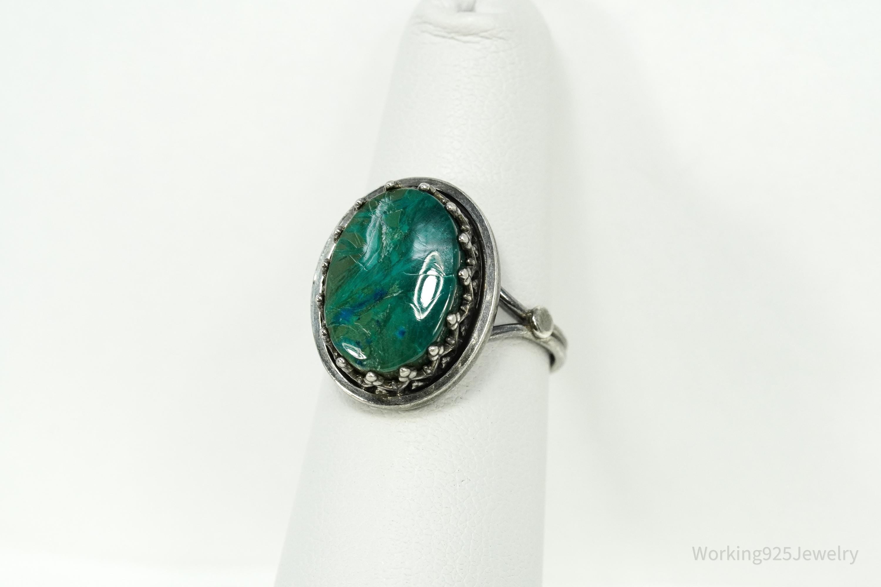 Vintage Chrysocolla Sterling Silver Ring - Size 6