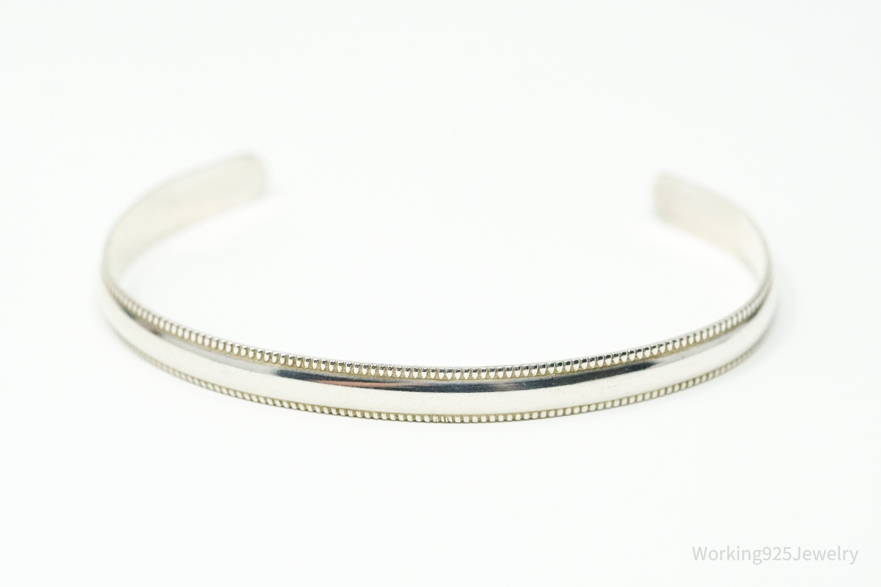 Vintage Native American Sterling Silver Cuff Bracelet - 6.25"