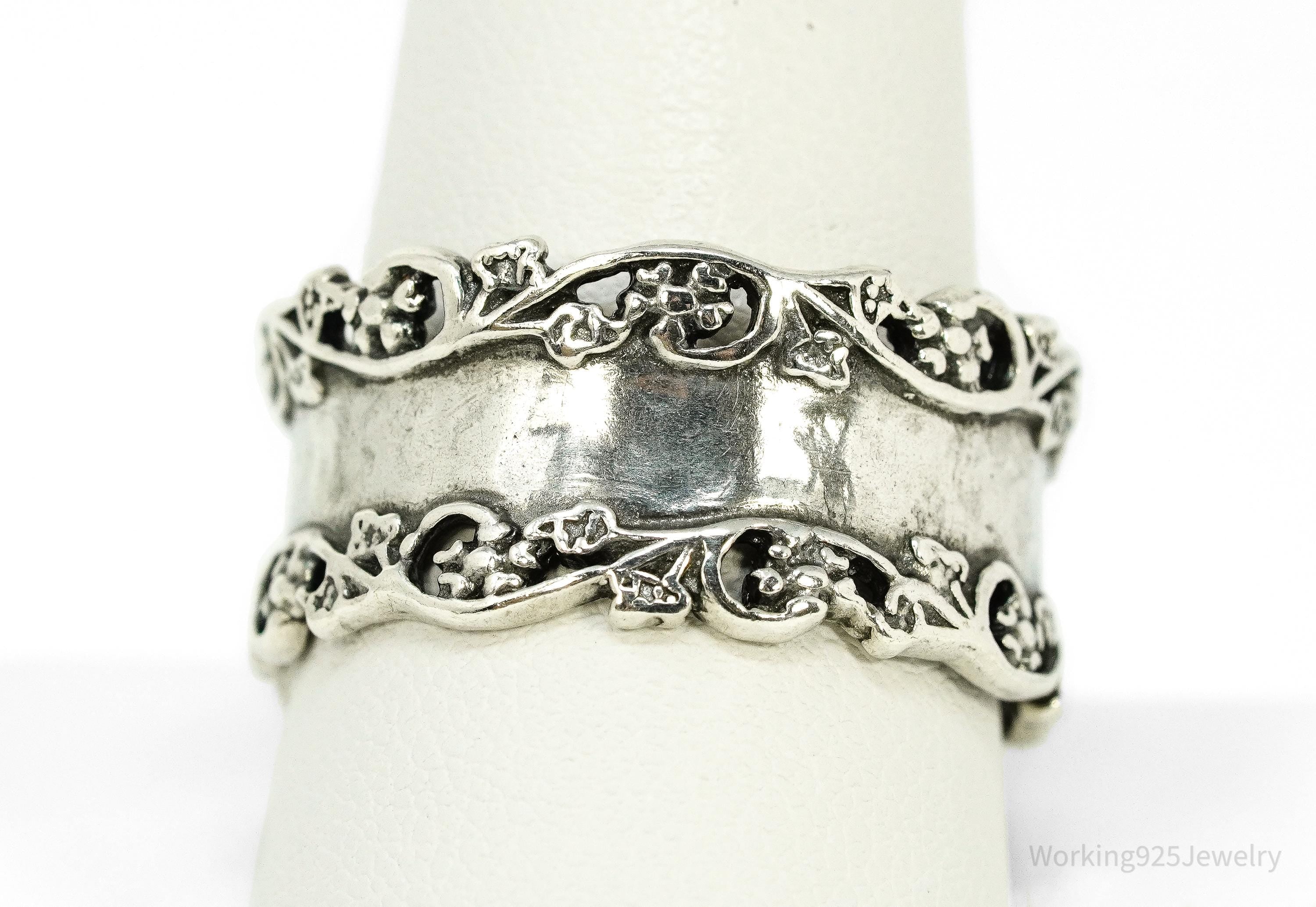 Vintage Israel Or Paz PZ Sterling Silver Band Ring - Size 11.75