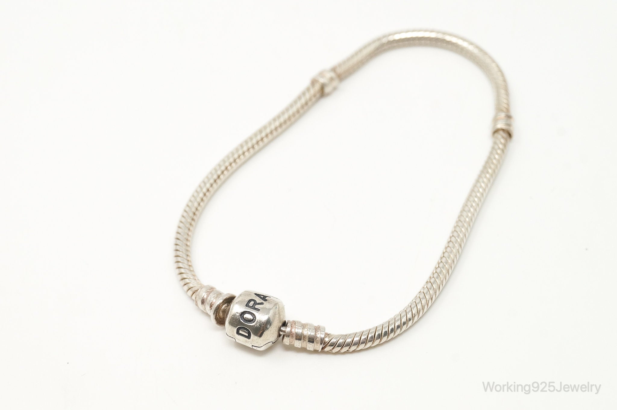 Designer Pandora Iconic Sterling Silver Clasp Charm Bracelet