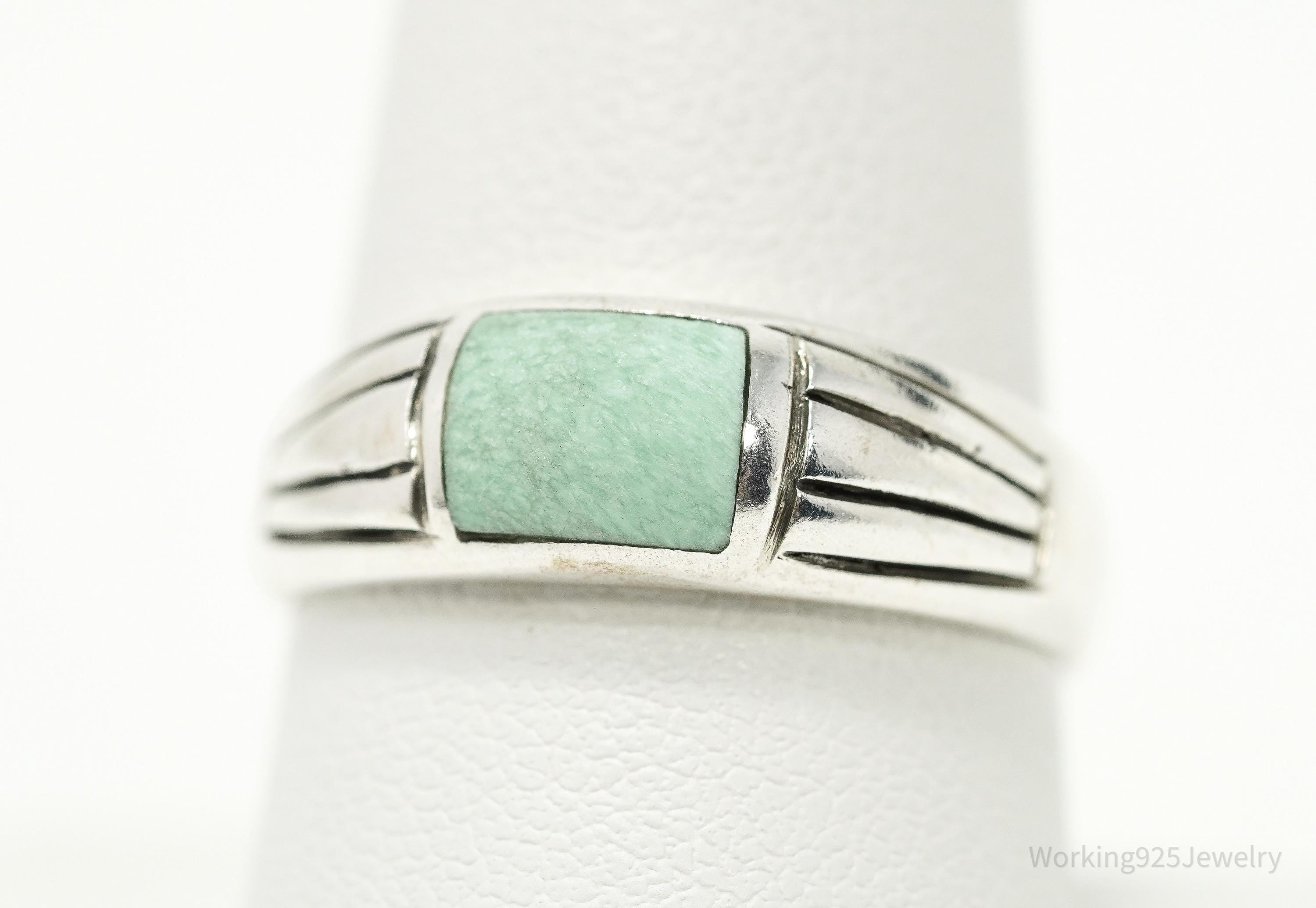 Vintage Native Anglo Carol Felley Turquoise Sterling Silver Ring - Size 9