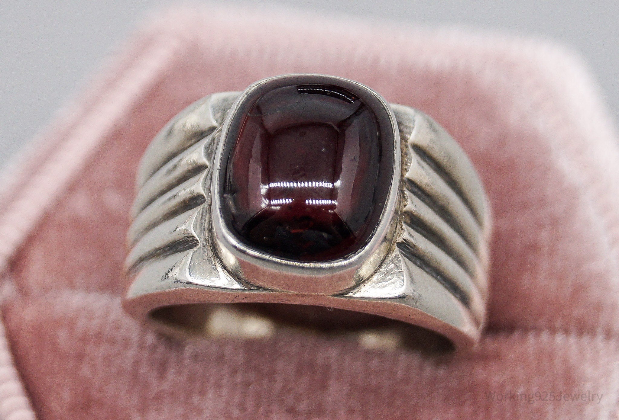 Vintage Rhodolite Garnet Sterling Silver Ring - Size 6