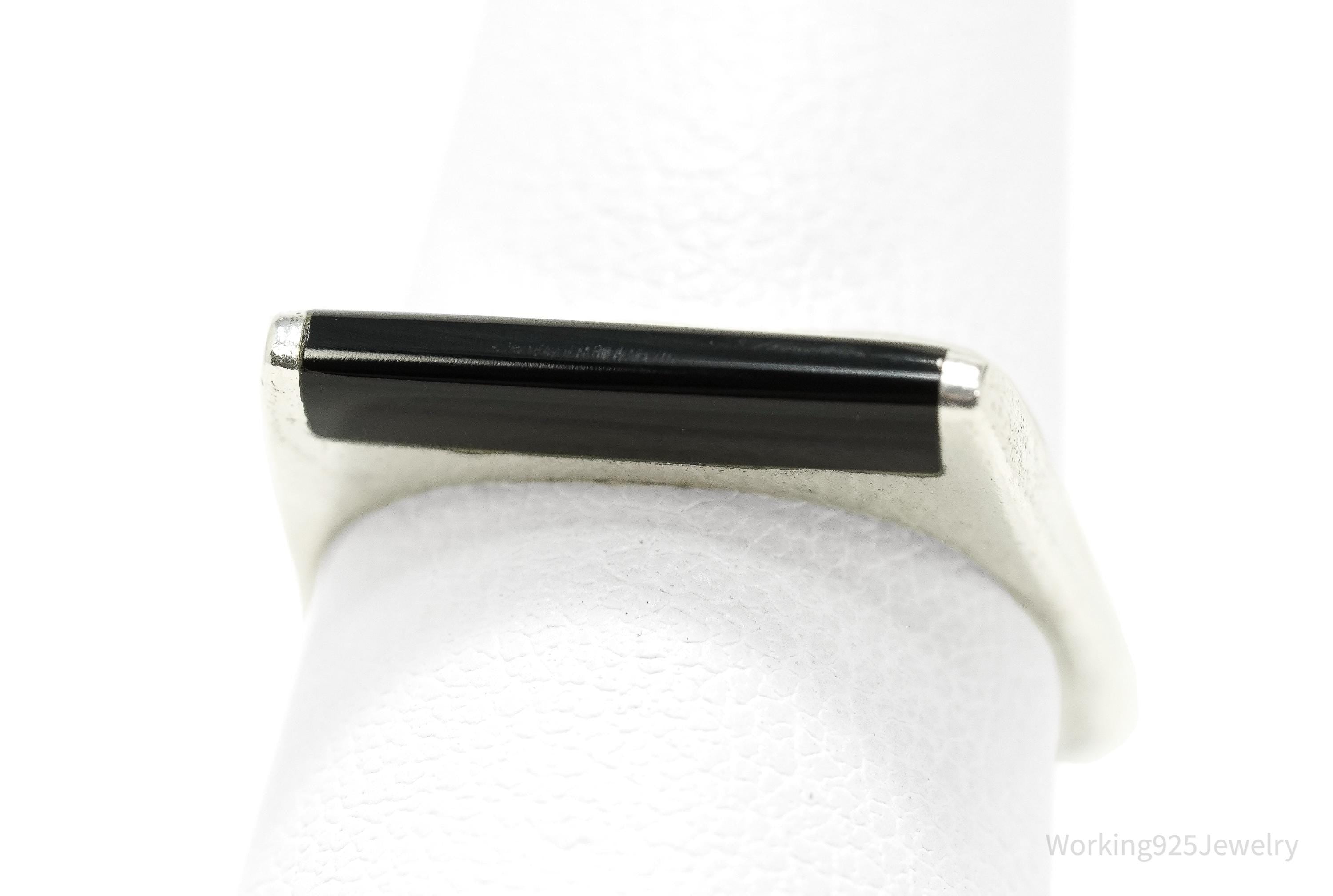 Vintage Black Onyx Sterling Silver Ring - Size 7