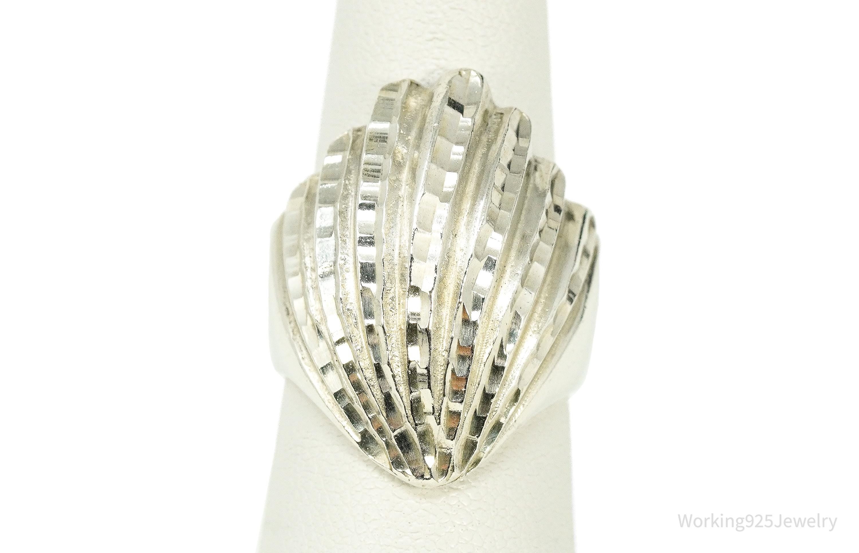 Vintage Mexico Art Deco Style Sterling Silver Ring - Size 6