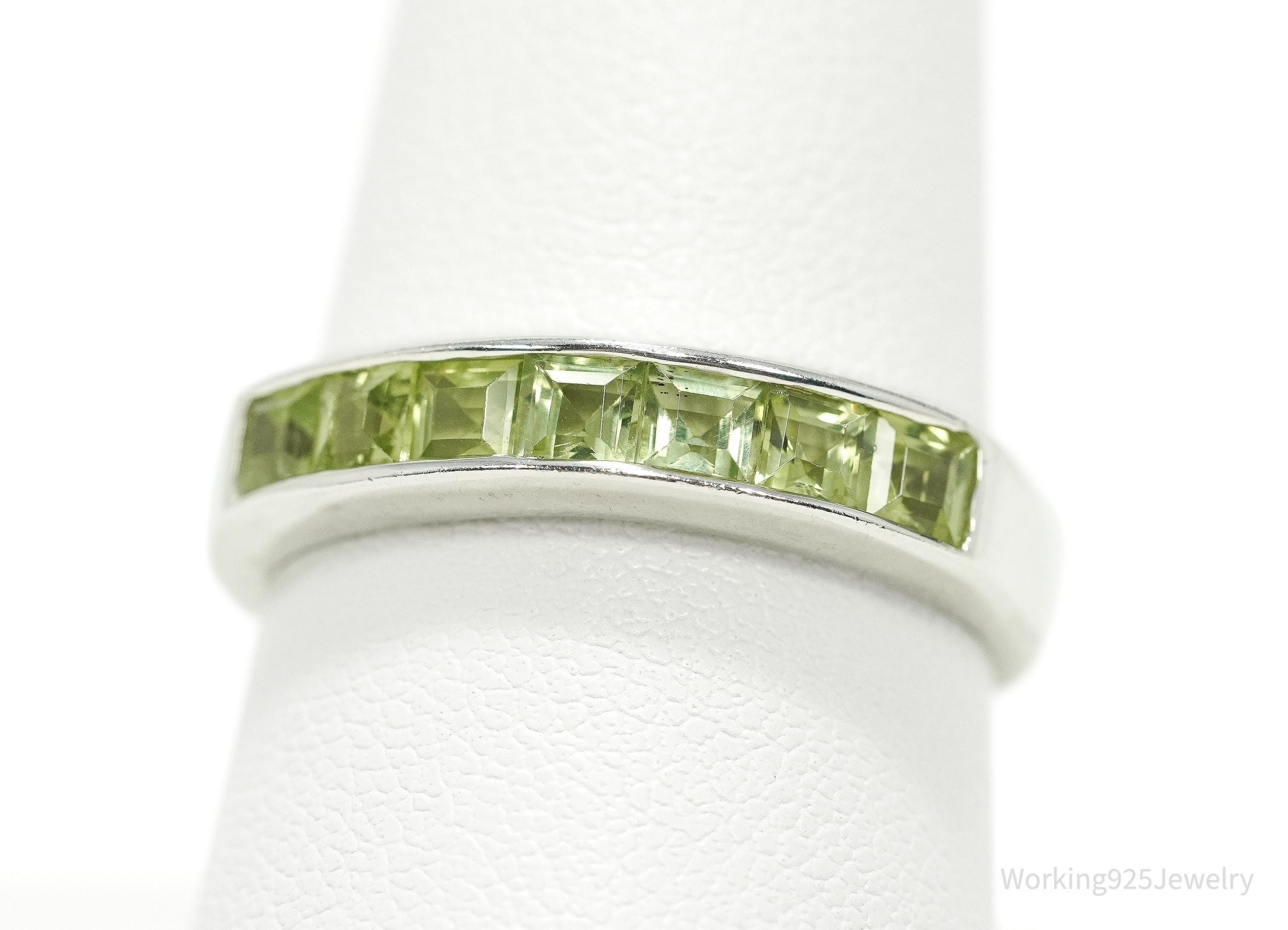 Vintage Peridot Sterling Silver Ring - Size 9