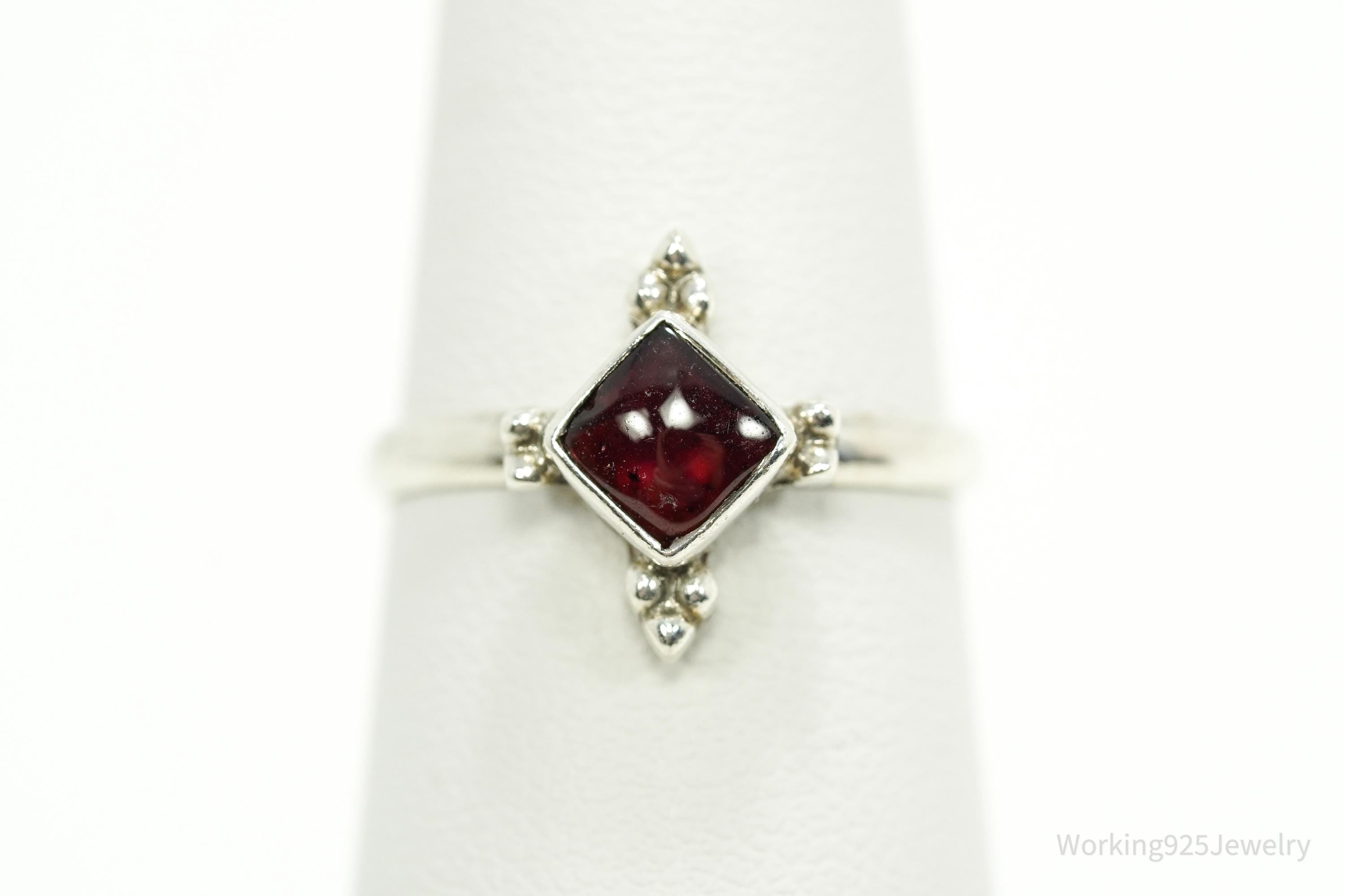 Vintage Rhodolite Garnet Sterling Silver Ring - Size 6.5