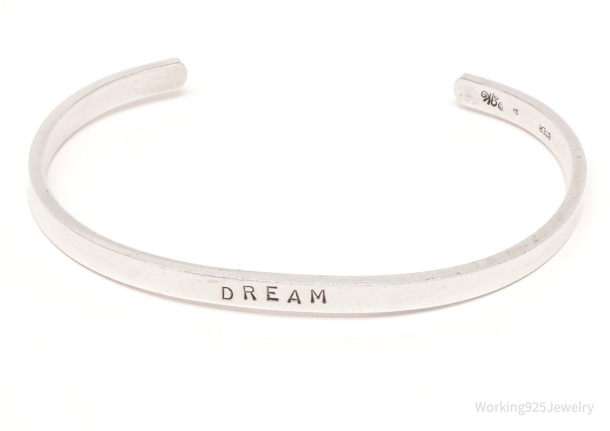 Vintage "DREAM" Sterling Silver Cuff Bracelet