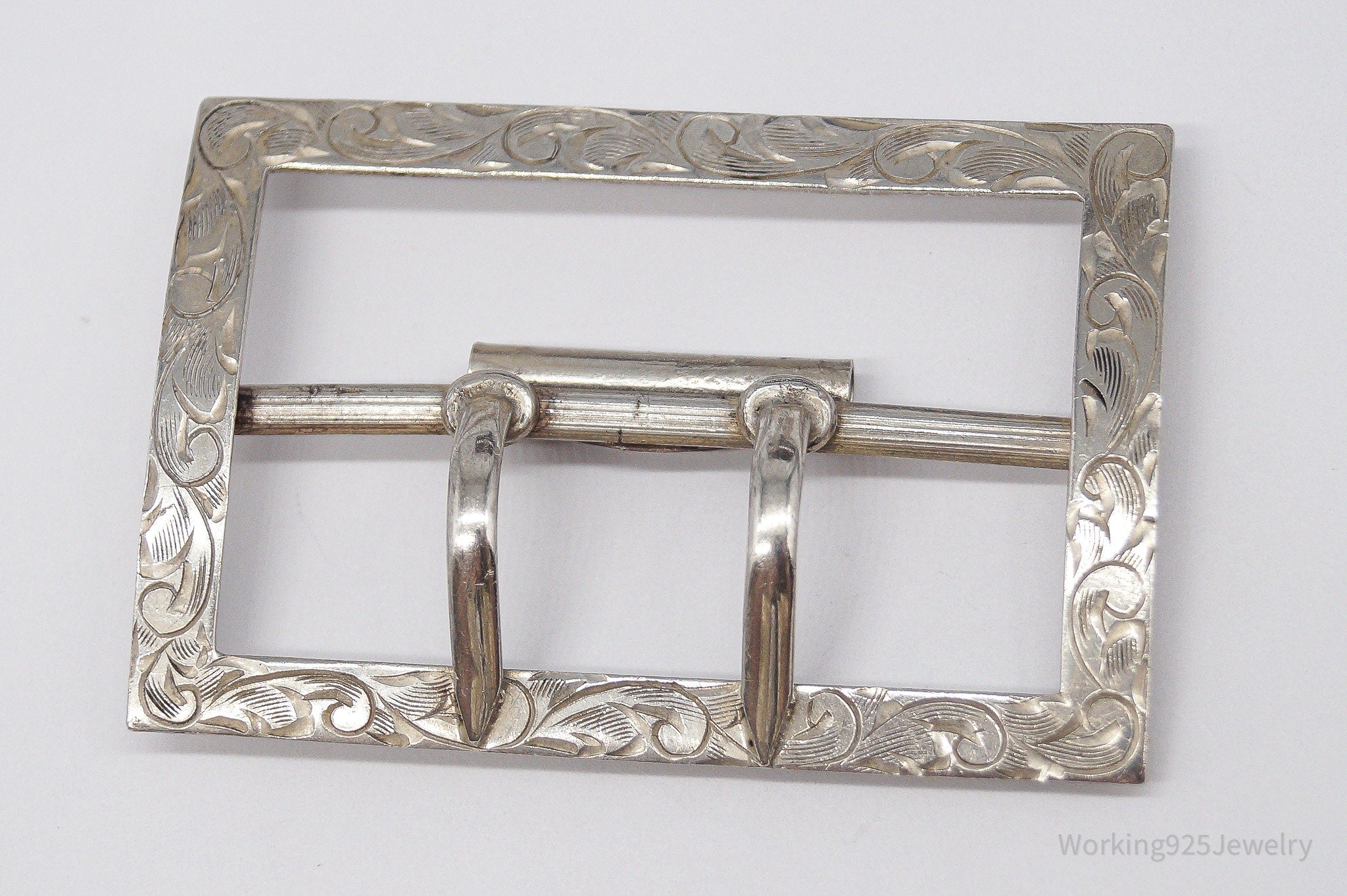 Antique 1907 Sterling Silver Belt Buckle