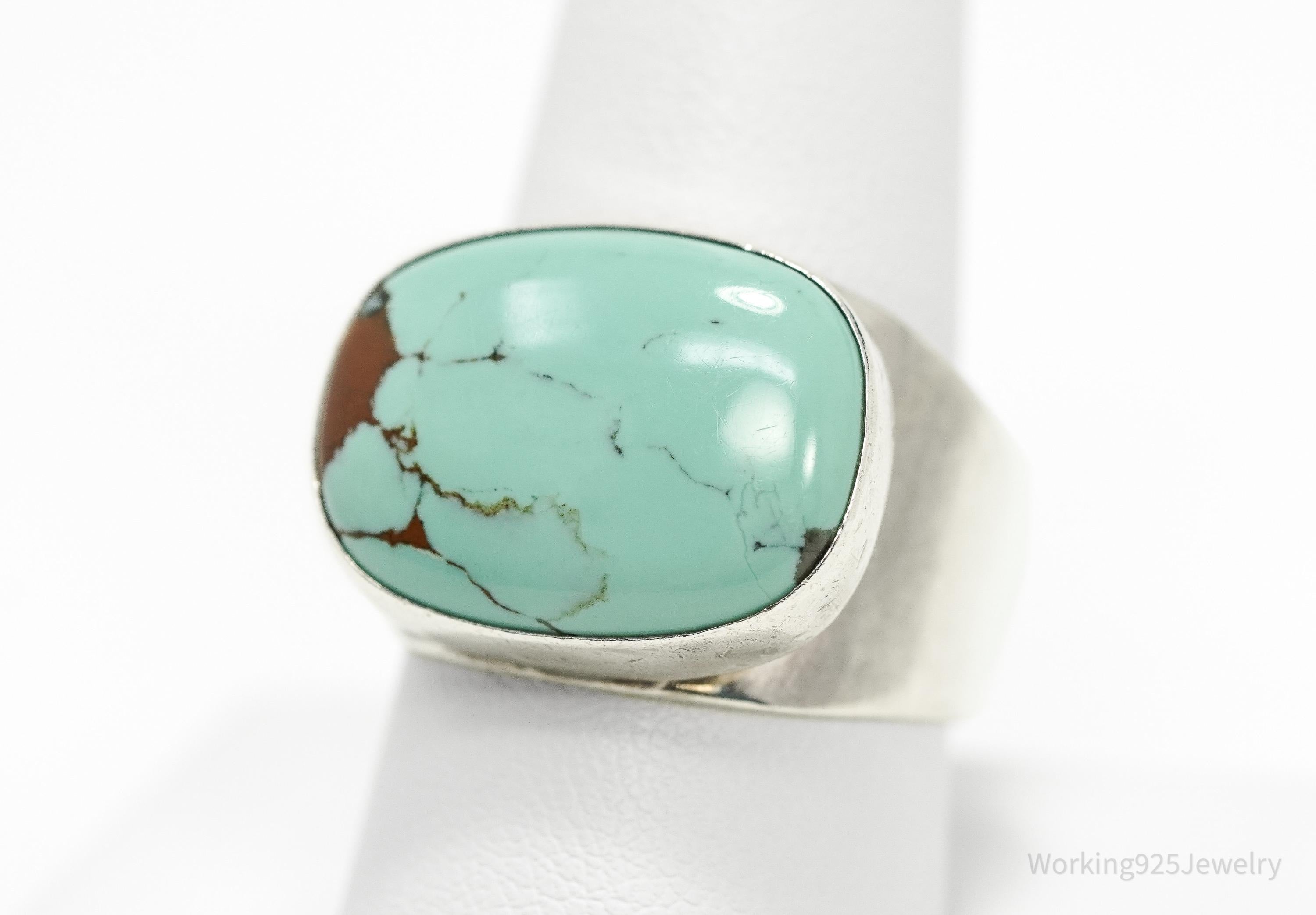 Vintage Designer Desert Rose Trading DTR Turquoise Sterling Silver Ring - 9.75