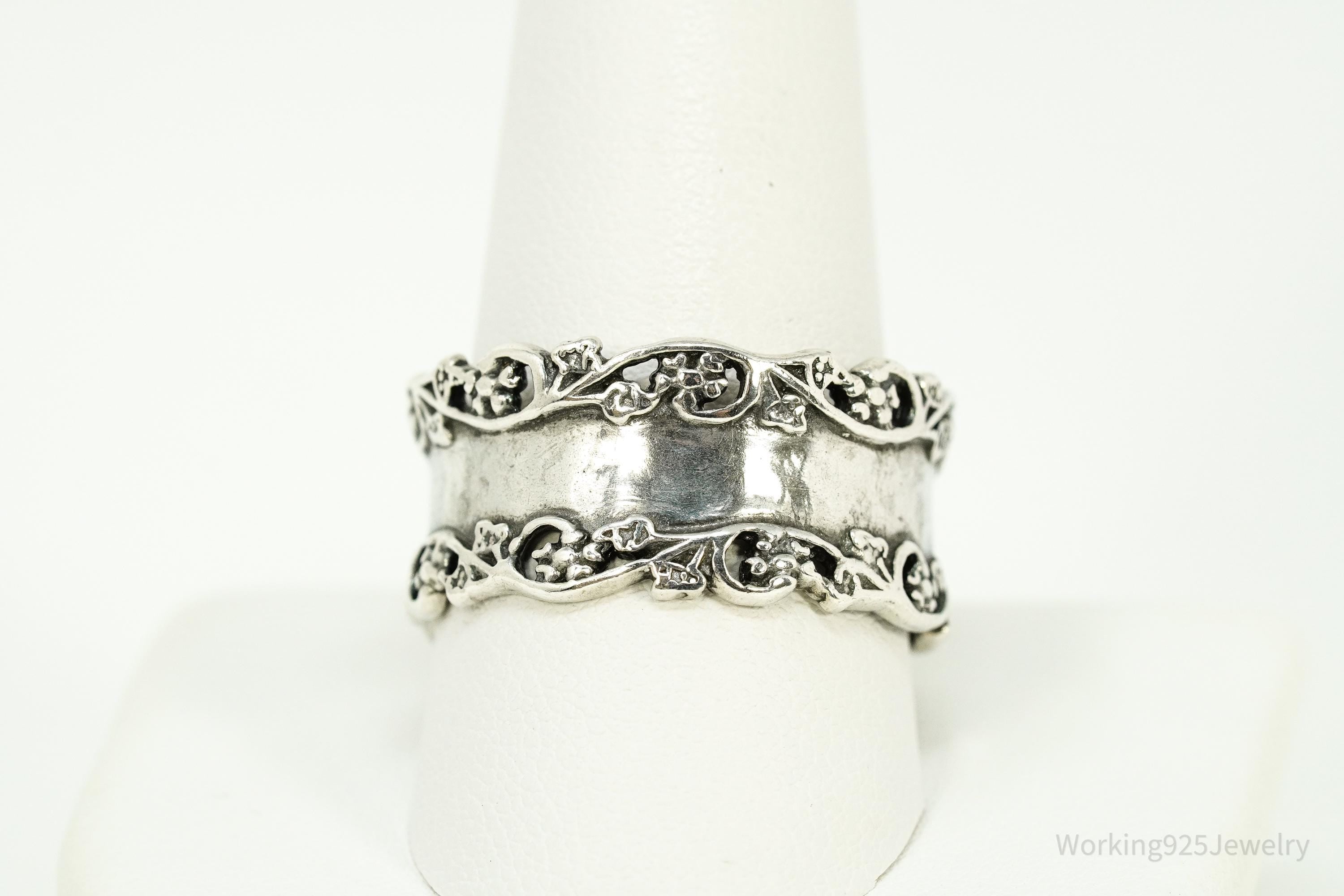 Vintage Israel Or Paz PZ Sterling Silver Band Ring - Size 11.75