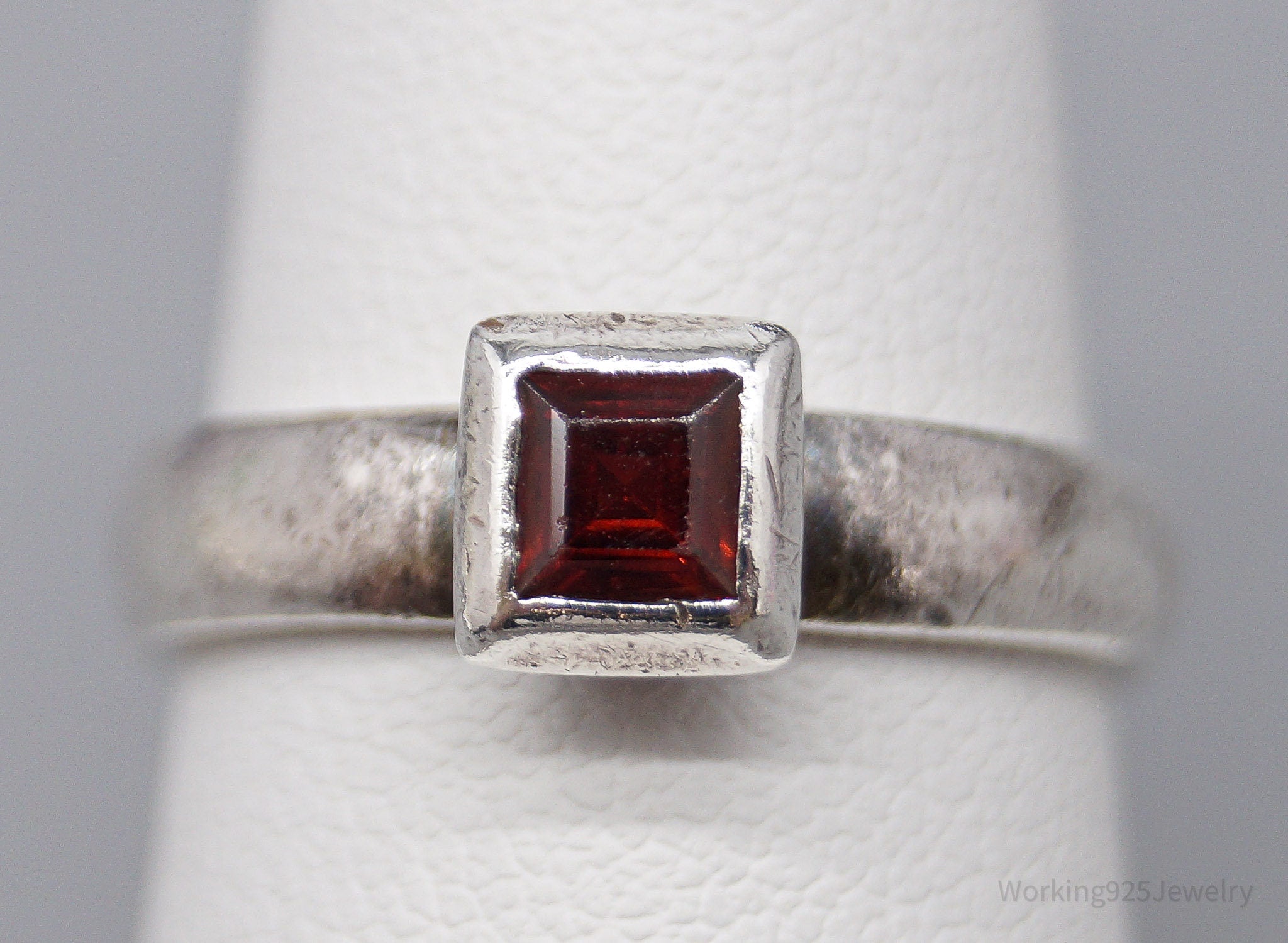 Vintage Designer Boma Garnet Sterling Silver Ring - Size 7