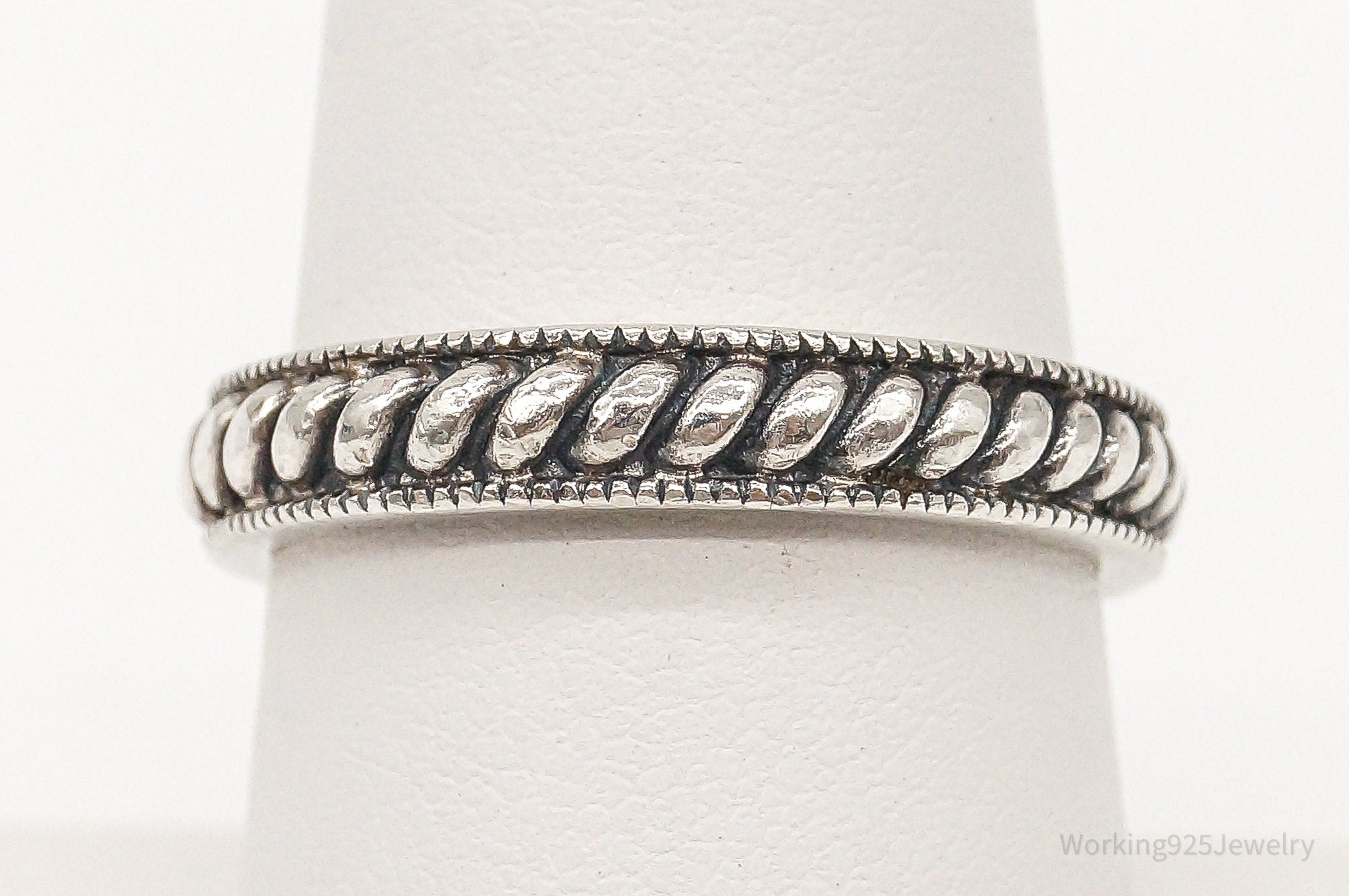 Vintage Designer Judith Jack Cable Sterling Silver Ring - Size 7.75