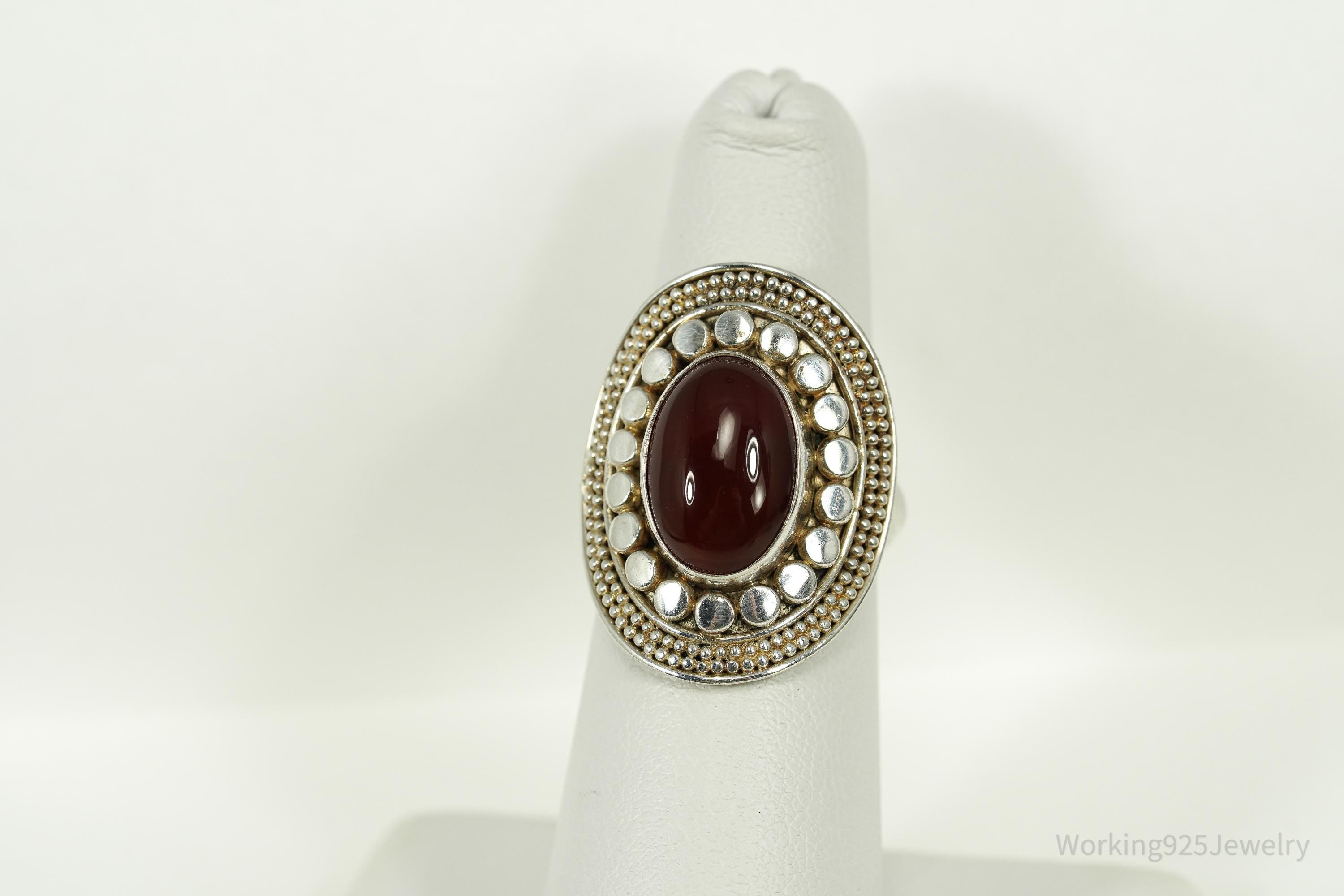 Vintage ATI Carnelian Sterling Silver Ring - Size 6
