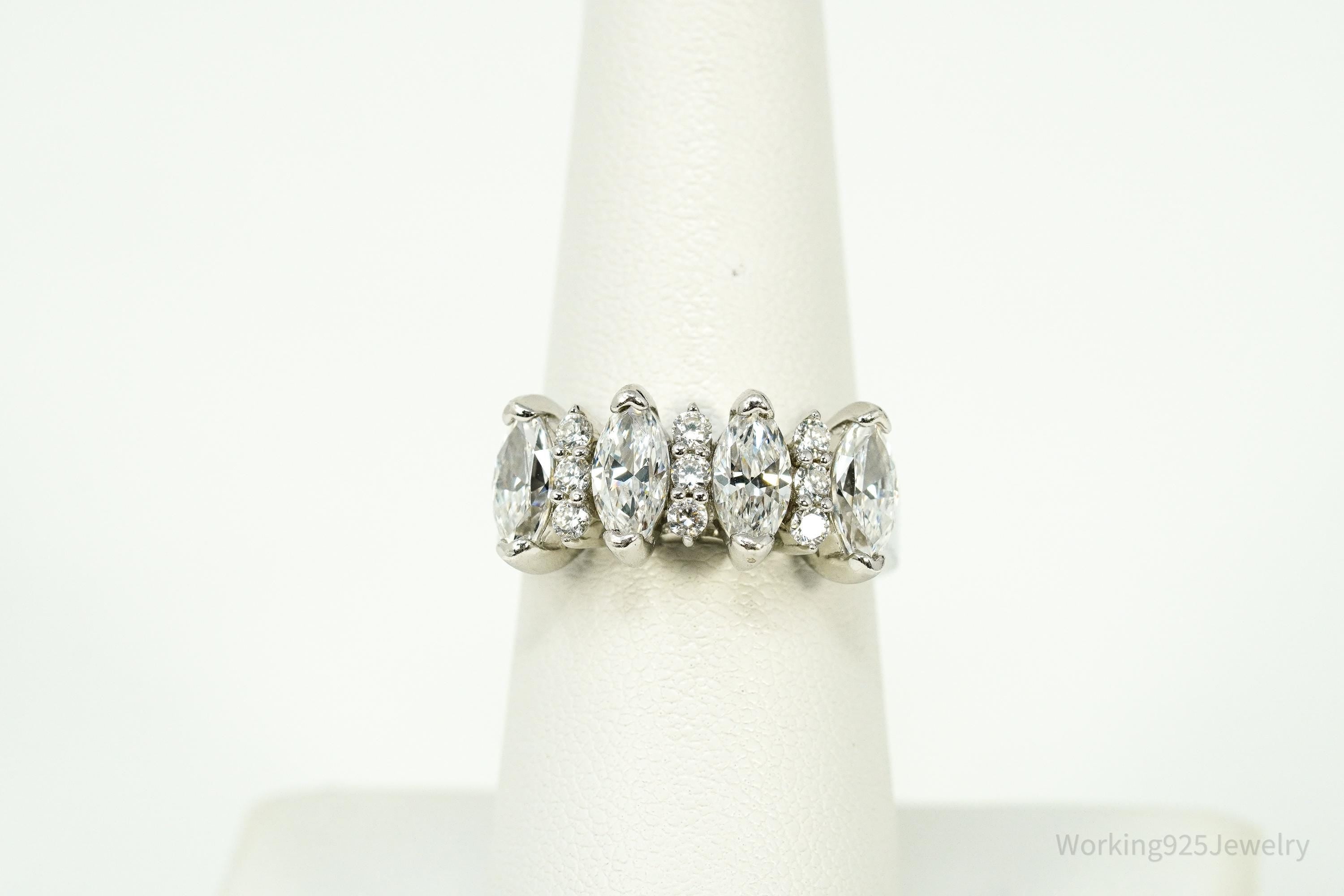 Vintage Cubic Zirconia Sterling Silver Ring Size 7