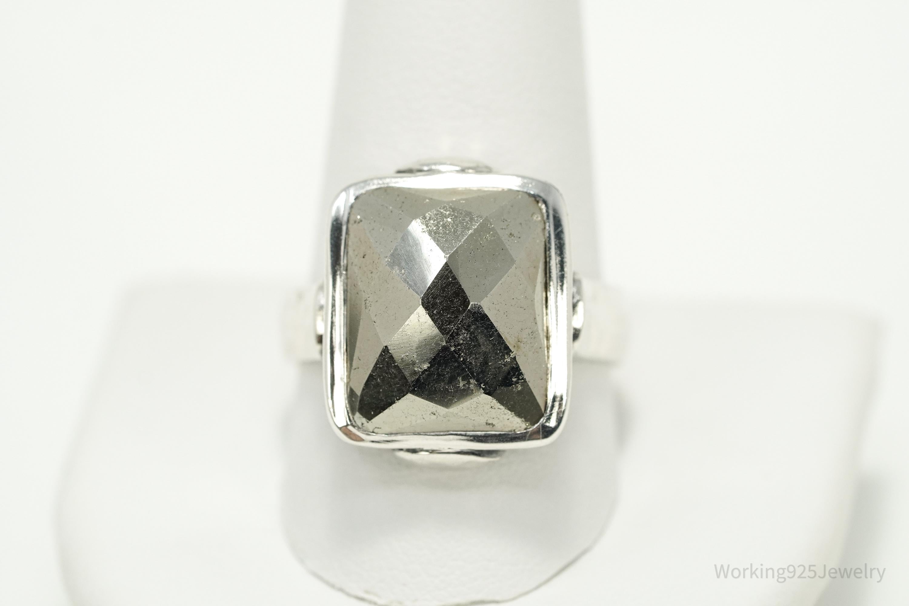 Vintage Designer Silpada Retired Pyrite Sterling Silver Ring - Size 11