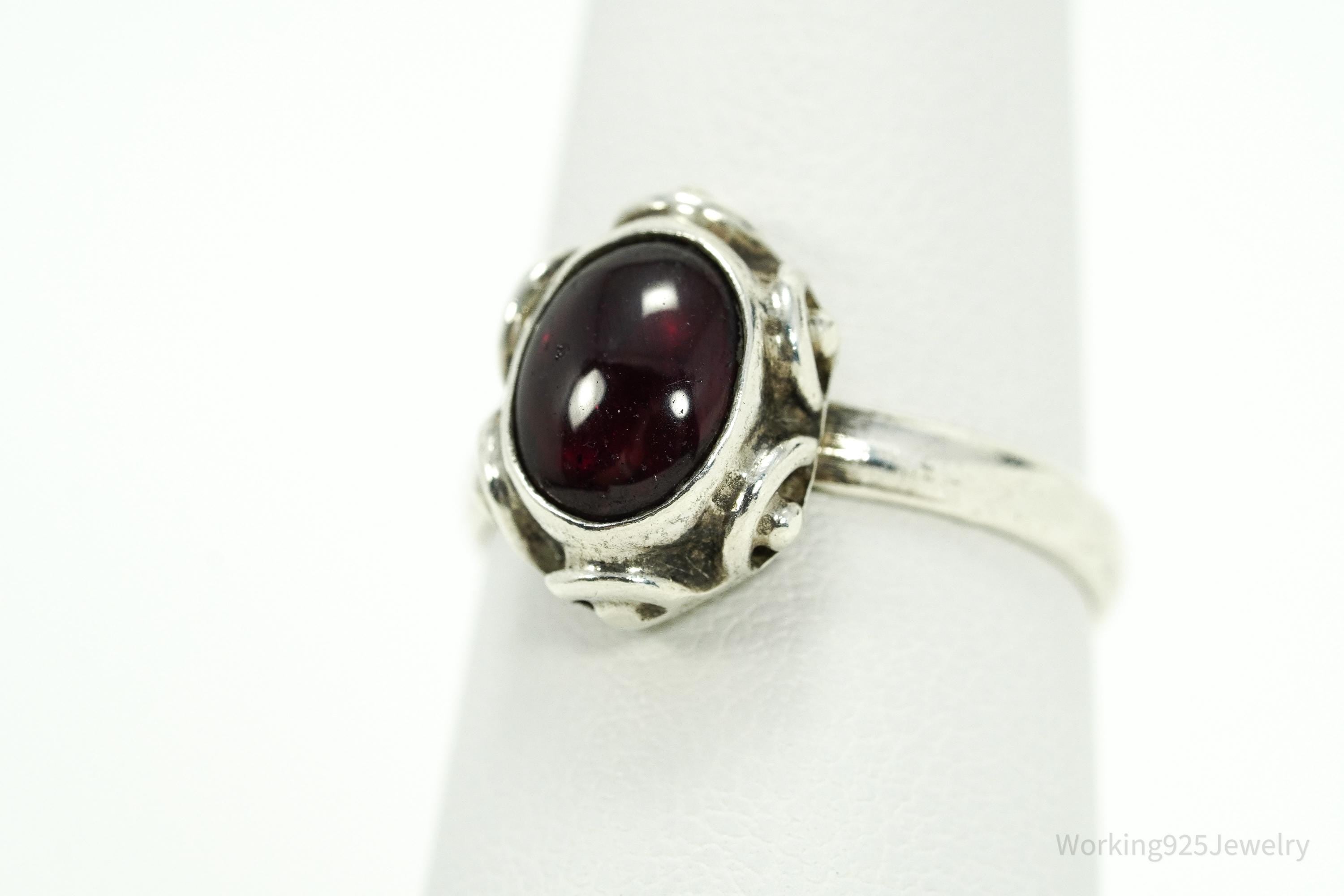 Vintage Rhodolite Garnet Sterling Silver Ring - Size 7