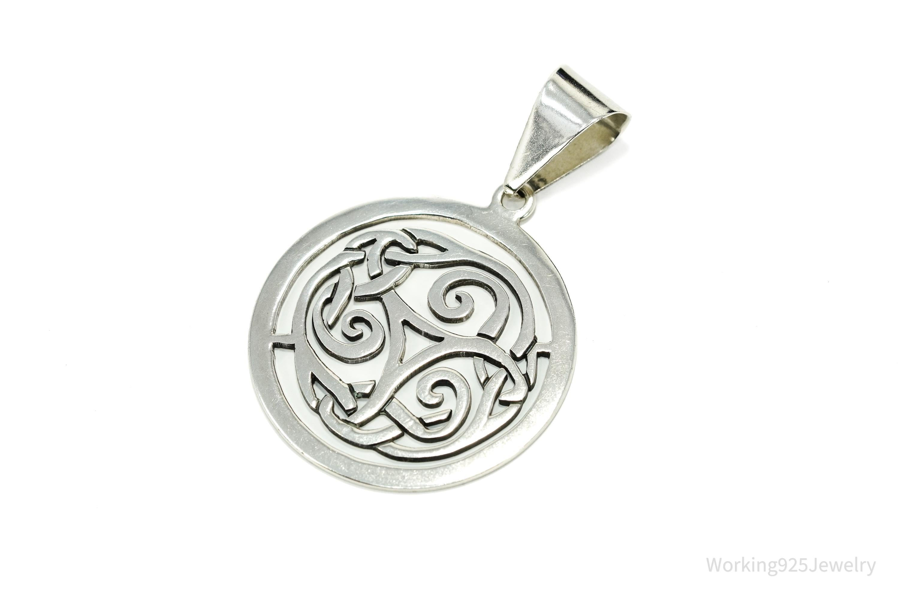 Vintage Retired Silpada Large Celtic Triskele Knot Sterling Silver Pendant