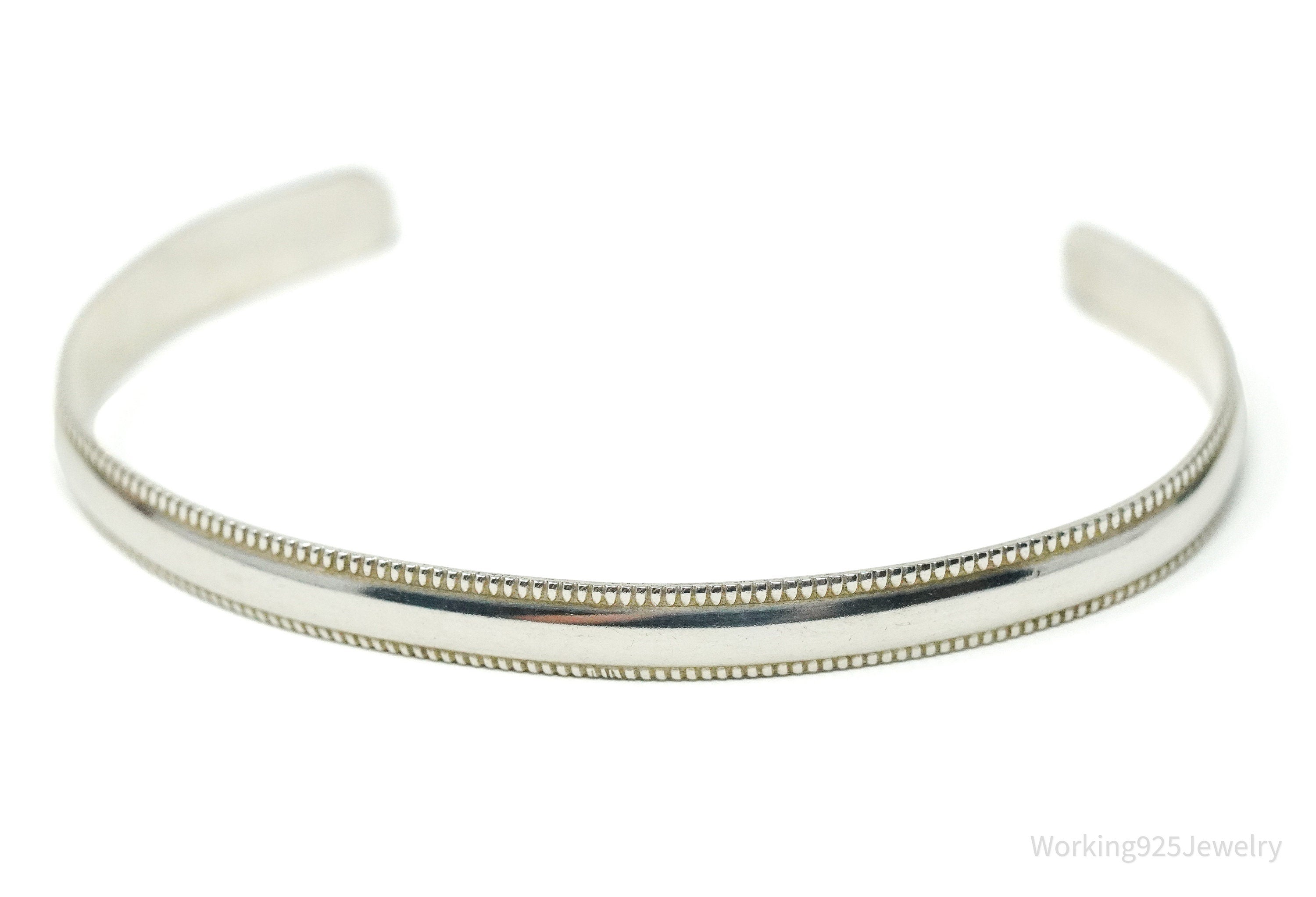 Vintage Native American Sterling Silver Cuff Bracelet - 6.25"