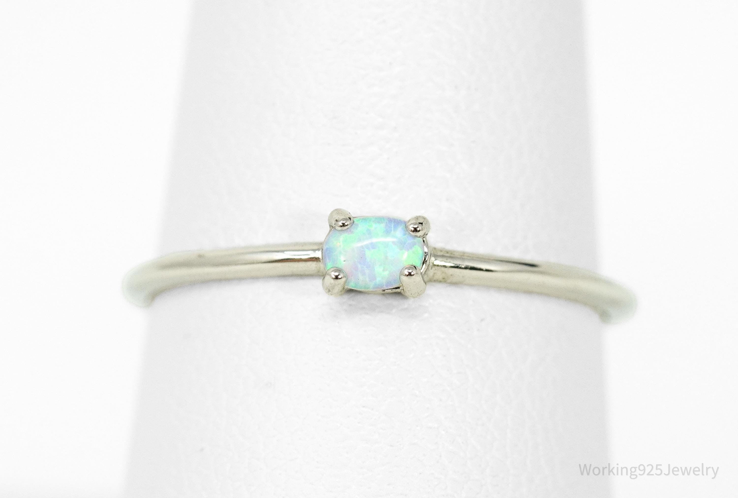 Vintage Opal Sterling Silver Ring - Size 8.25