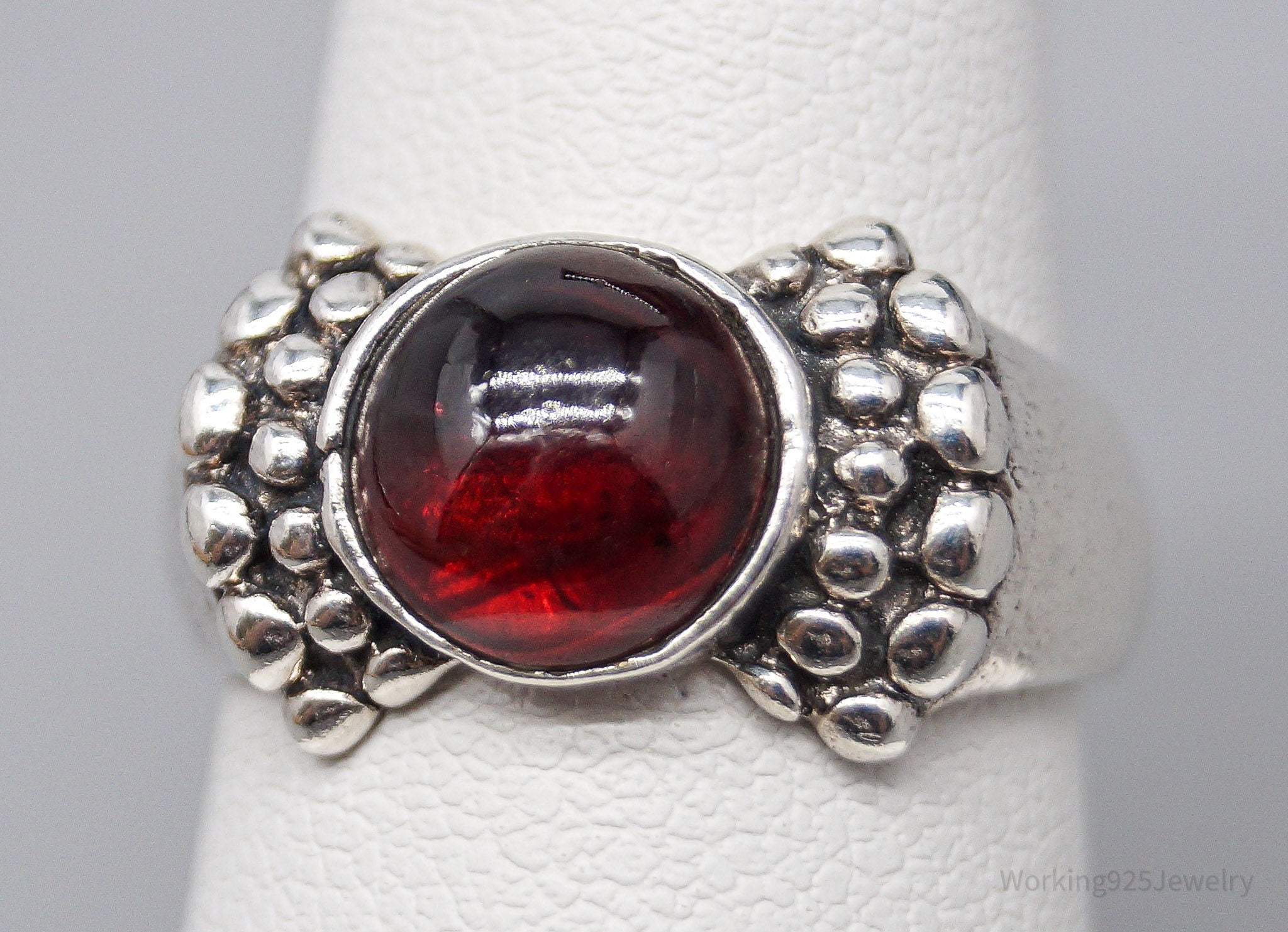 Vintage Rhodolite Garnet Sterling Silver Ring - Size 6.25