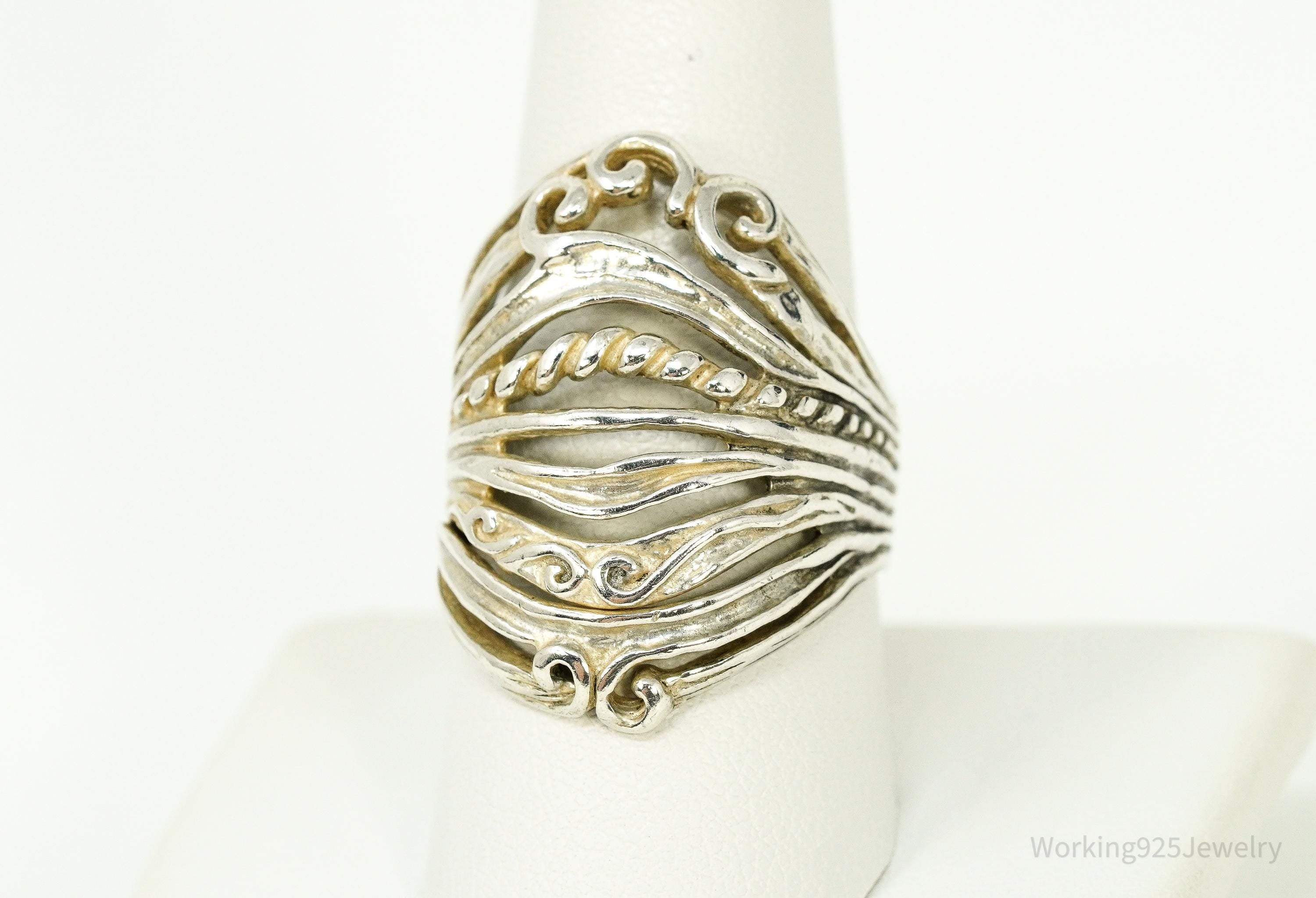 Vintage Israel Shablool Didae Sterling Silver Ring - Size 9.5