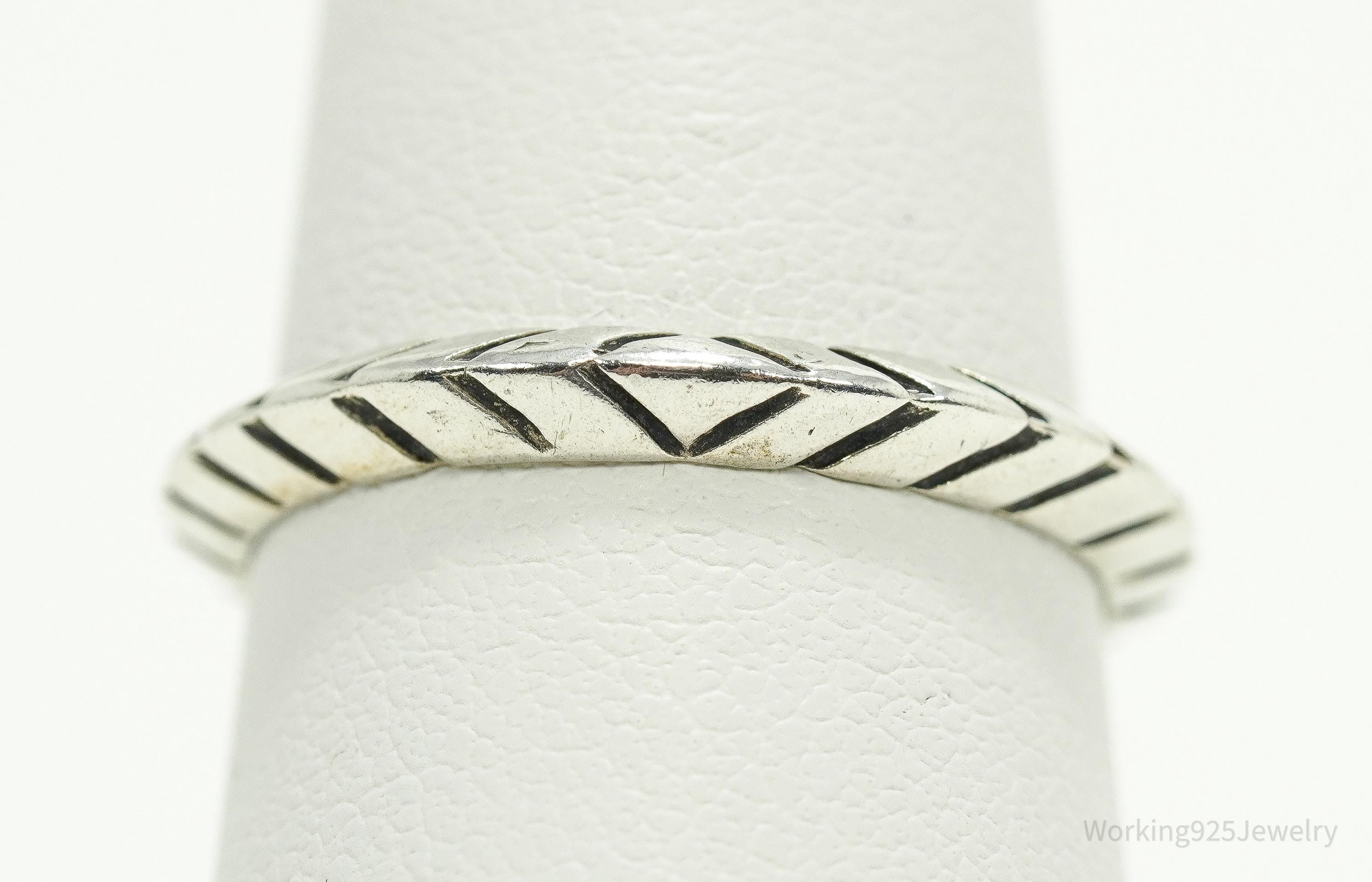 Vintage Native Designer Carolyn Pollack Sterling Silver Band Ring Size 7.25