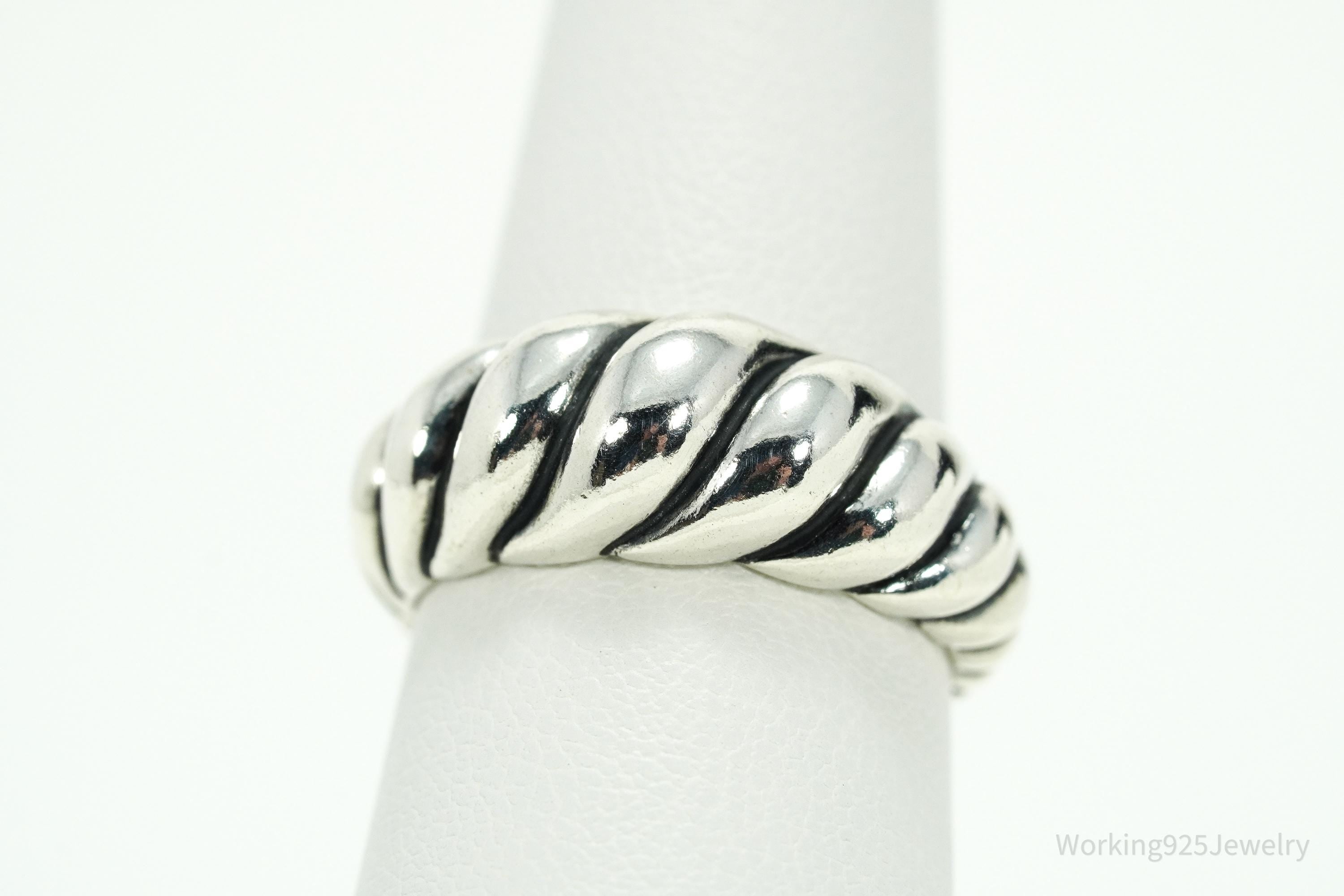 Vintage Native Designer Carolyn Pollack Relios Twist Sterling Silver Ring - Size 7