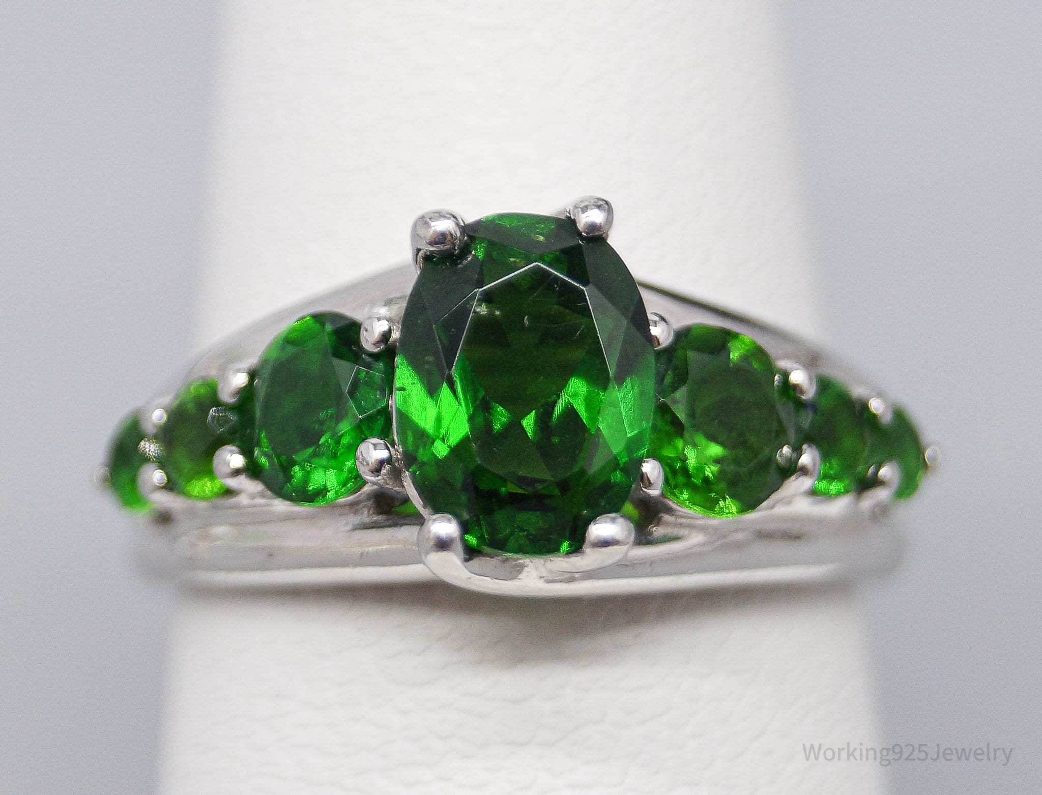 JTV HT Green Chrome Diopside Sterling Silver Ring - Size 6