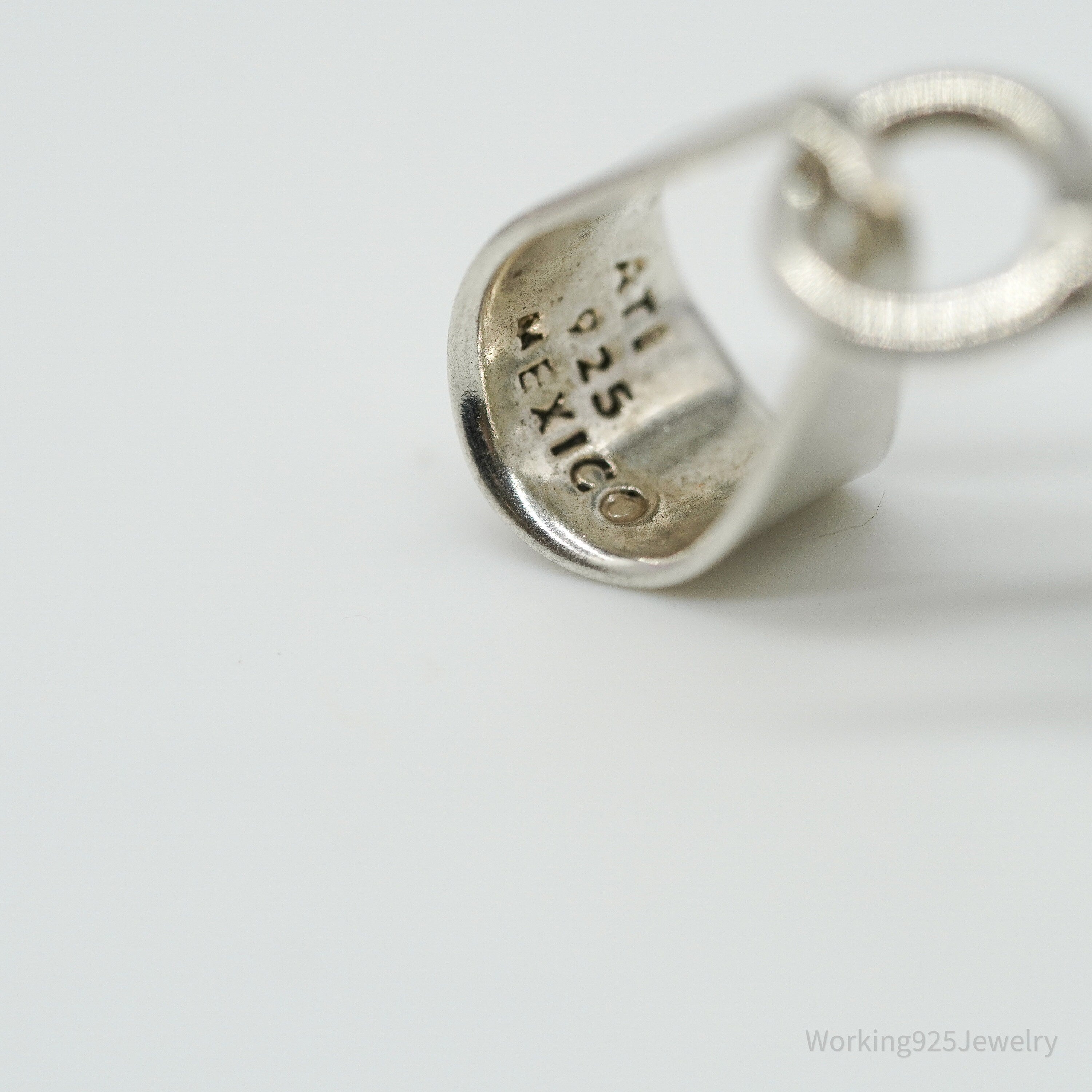 Vintage Mexico Large Sterling Silver Sea Shell Pendant 2 3/8"