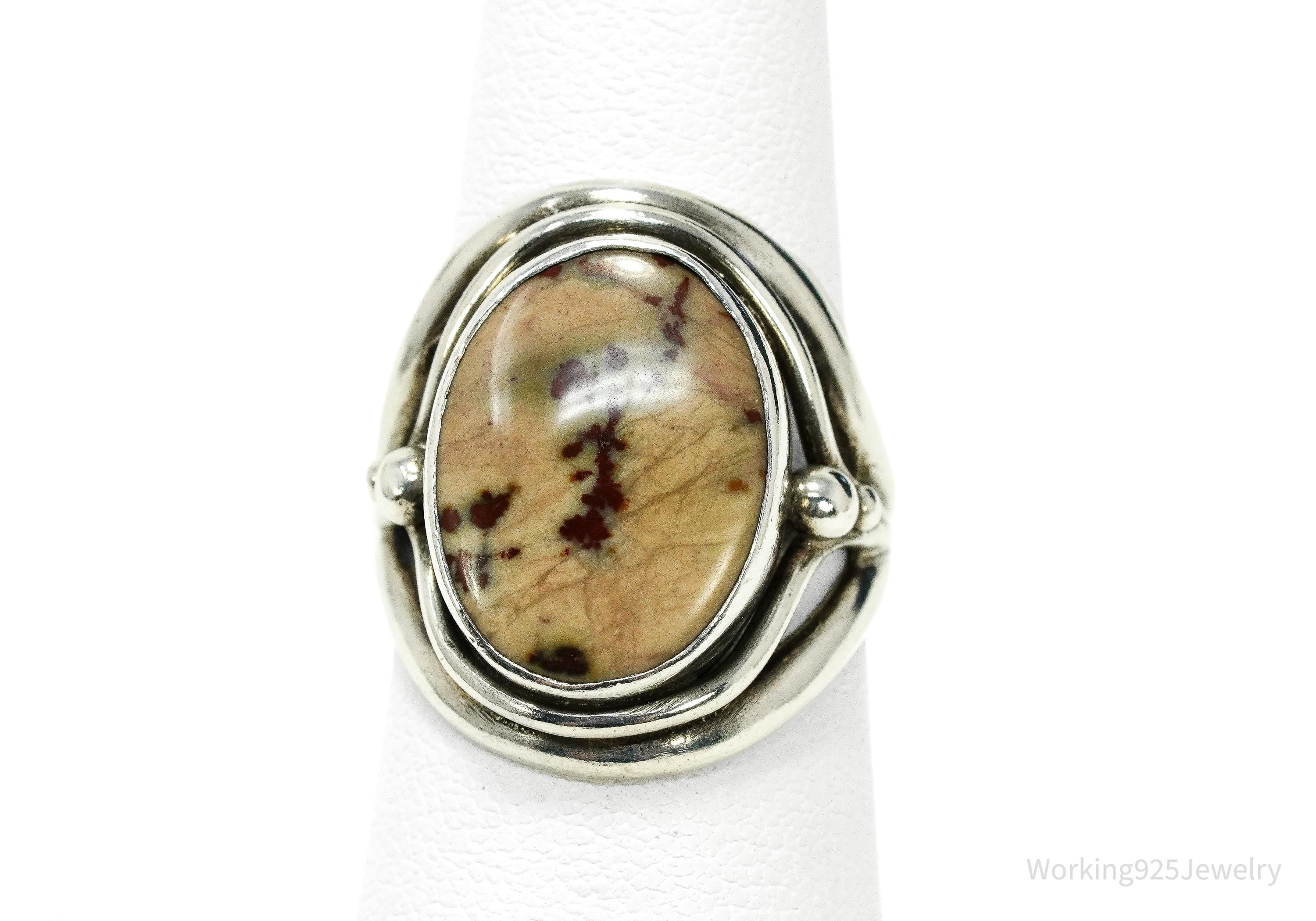 Vintage Jasper Sterling Silver Ring - Size 7