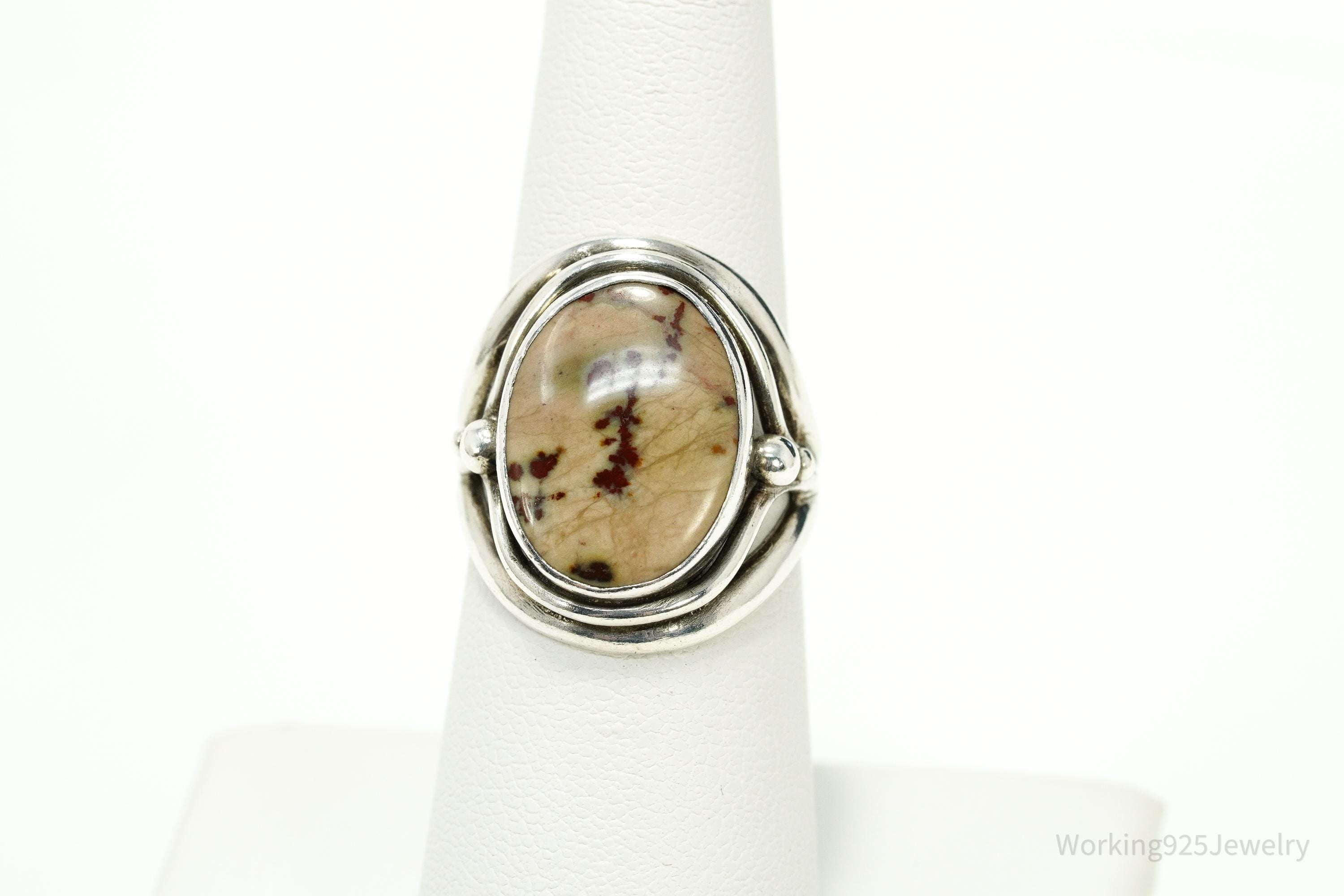 Vintage Jasper Sterling Silver Ring - Size 7